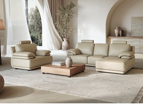 Juliet Leather Chaise Lounge Option A