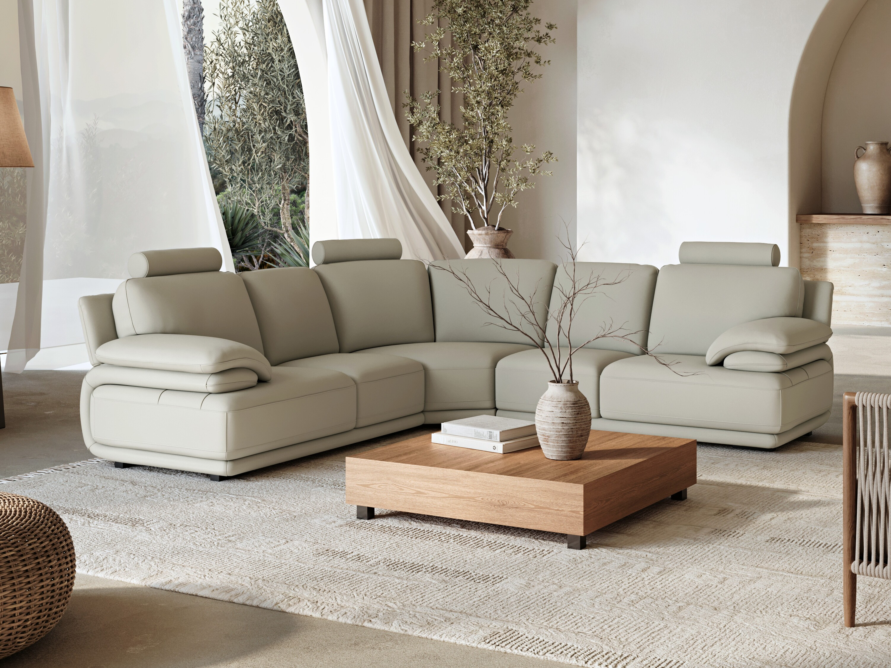 Juliet Leather Corner Lounge Option A