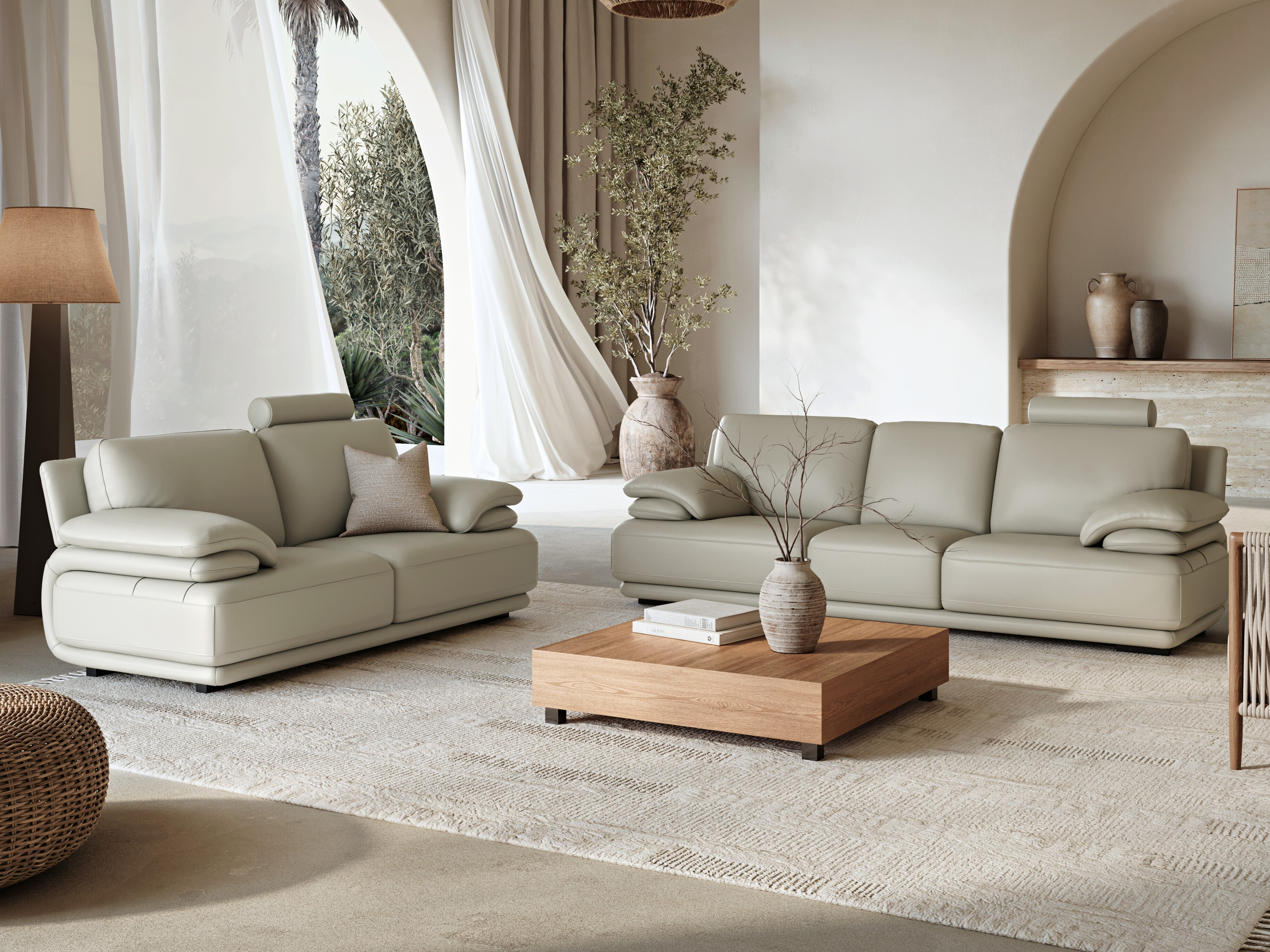 Juliet Leather Sofa Suite 3 + 2 1