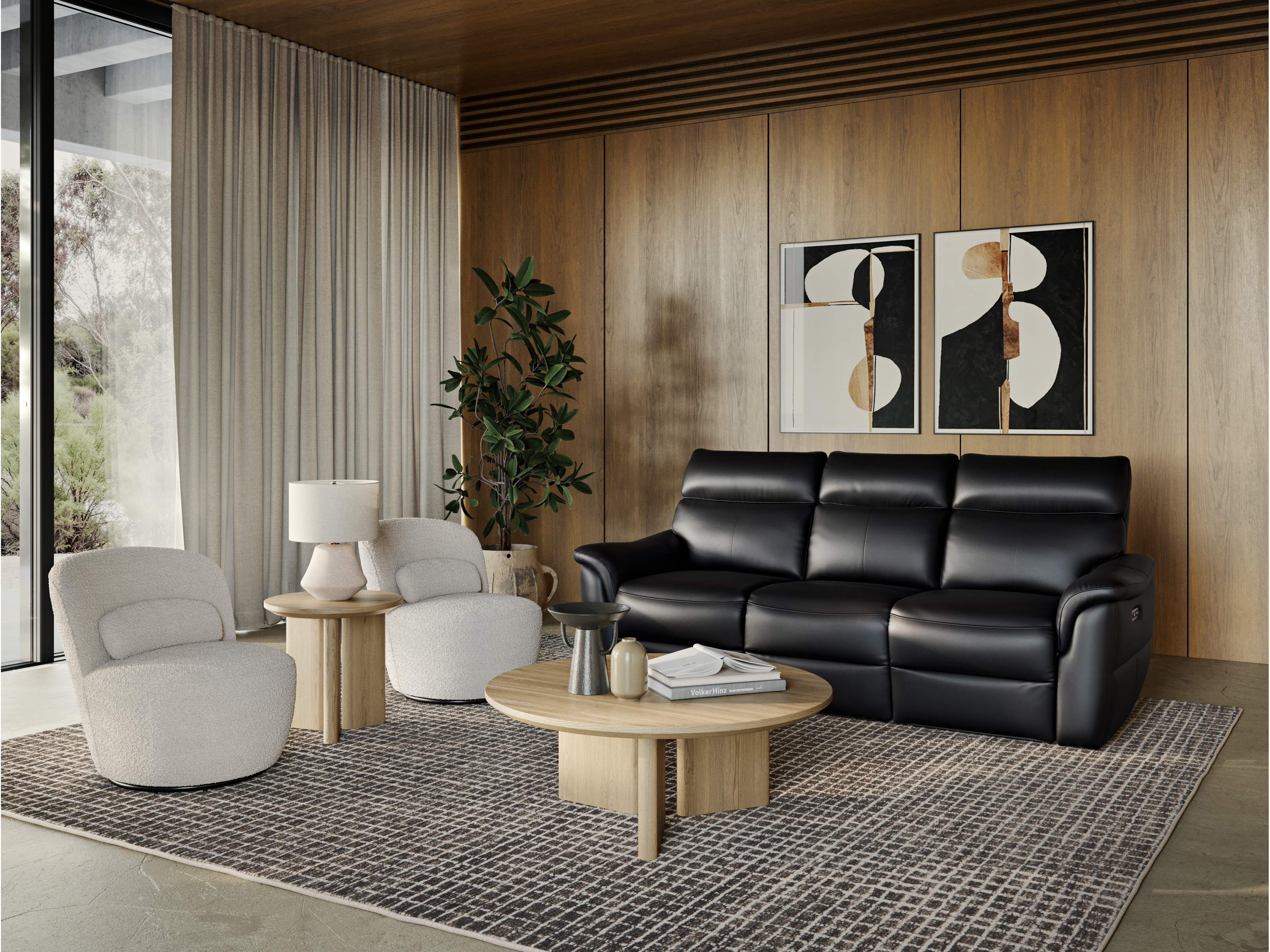 Edmond Leather Three Seater Sofa Power Recliner 6