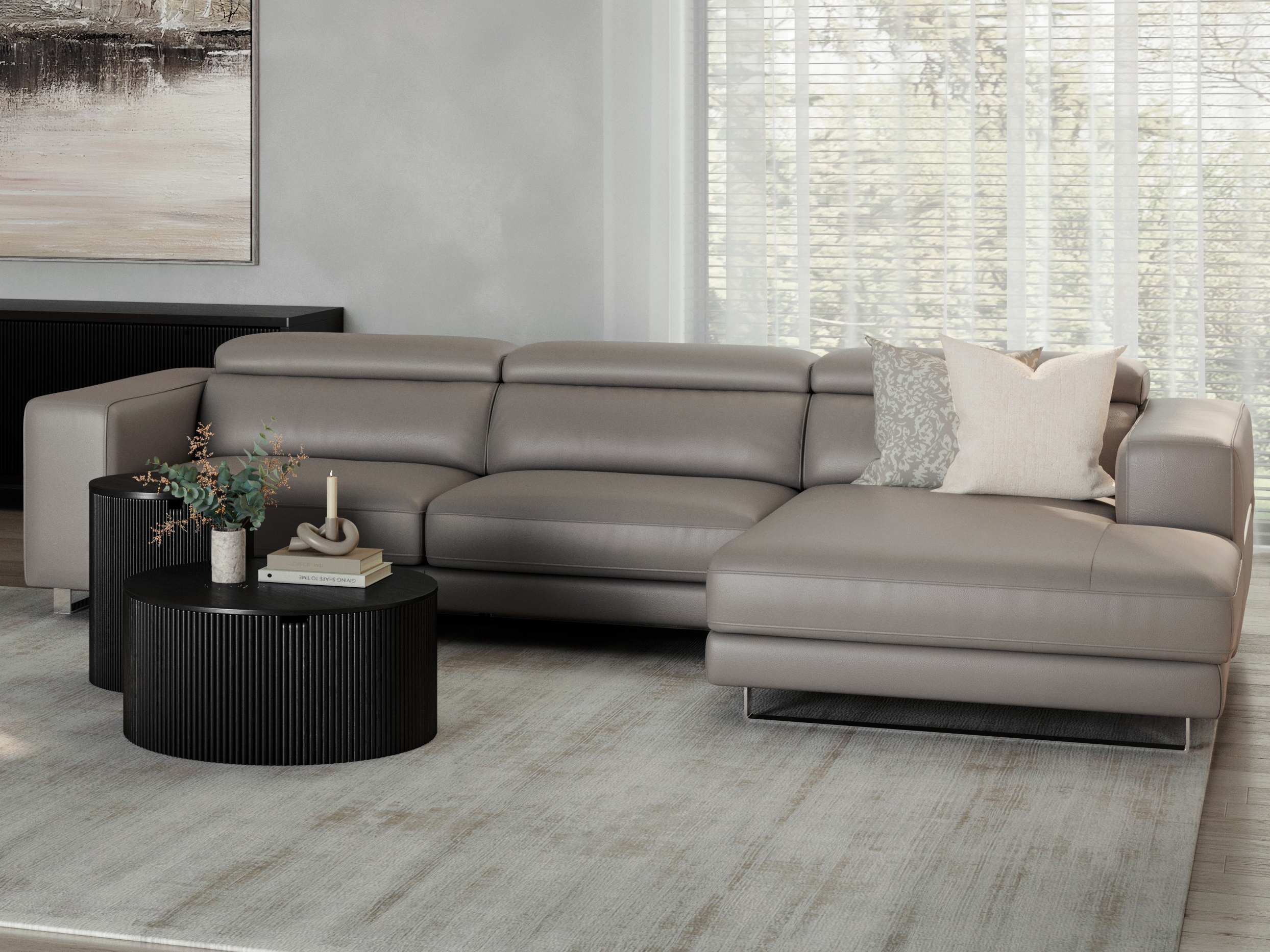 Elixir Leather Sliding Chaise Lounge 1