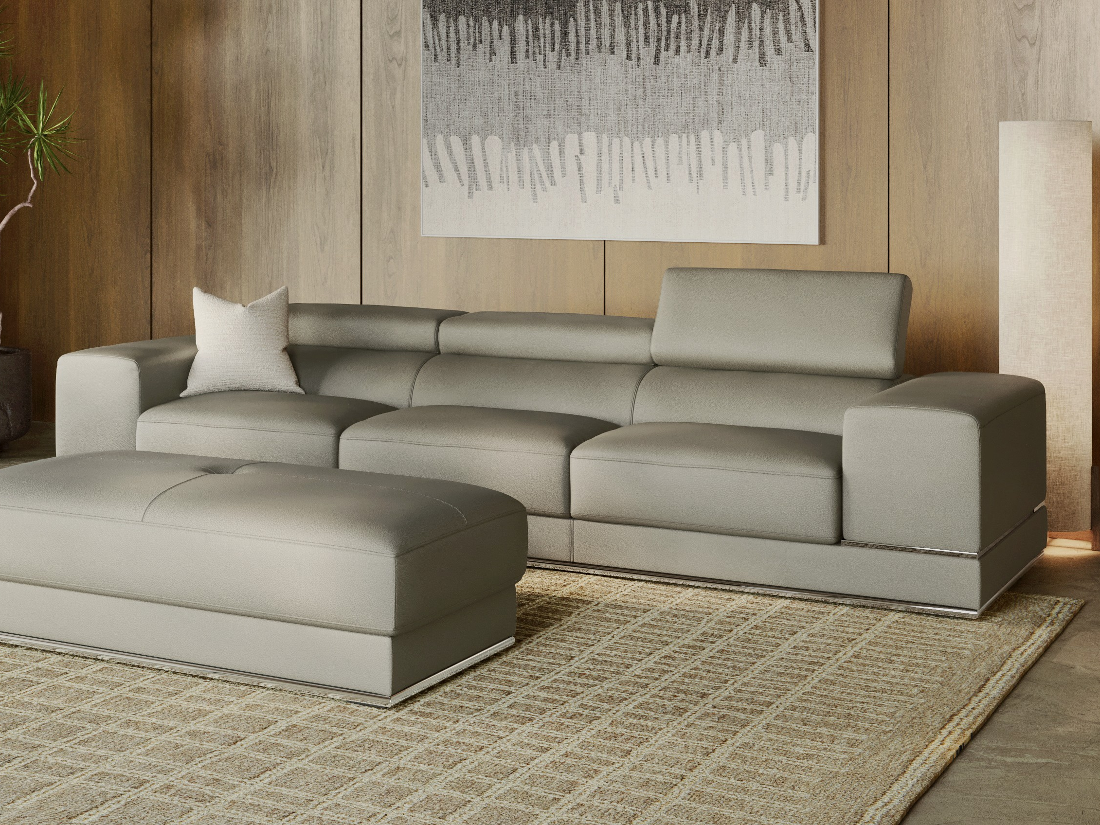 Napoleon Leather Three Seat Sofa