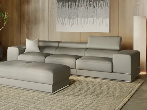 Napoleon Leather Three Seat Sofa