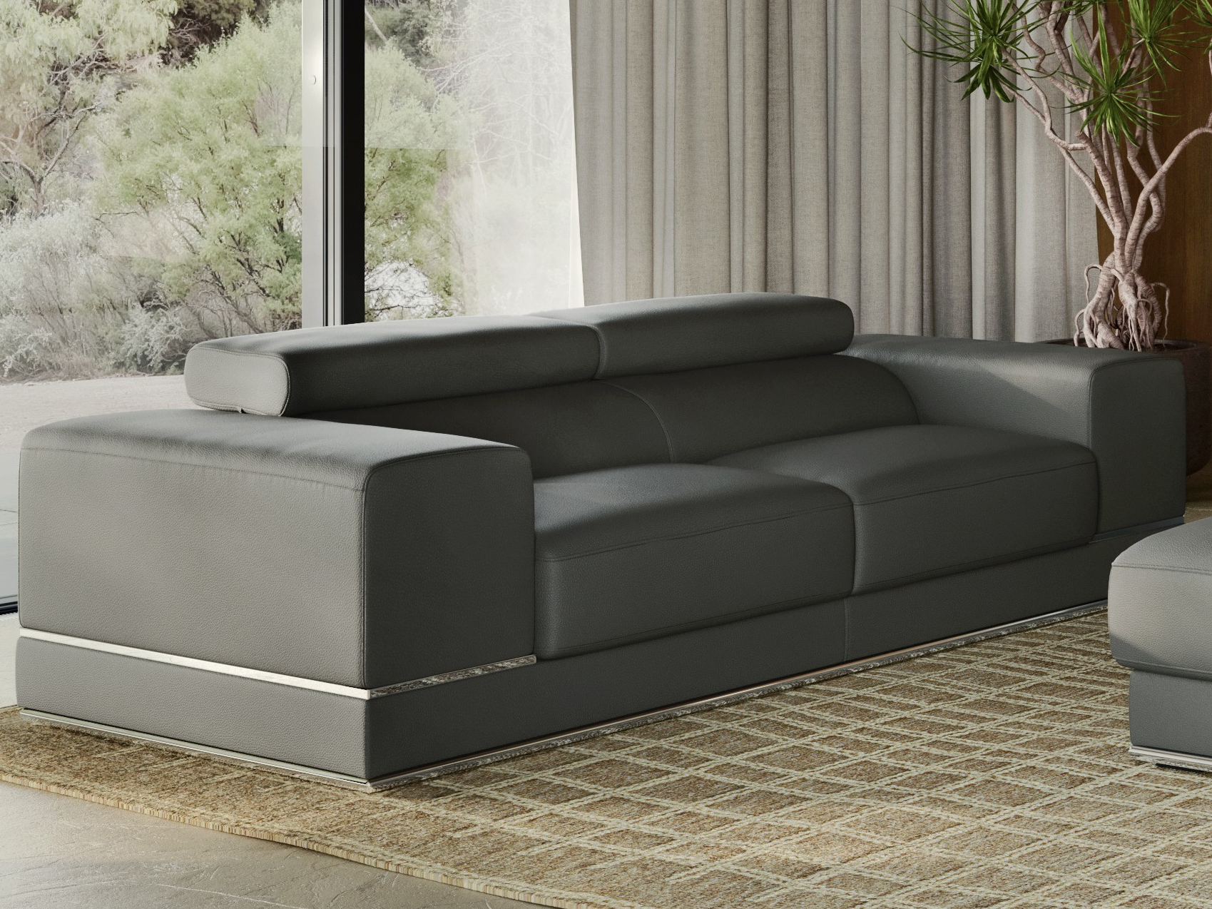 Napoleon Leather Two Seat Sofa