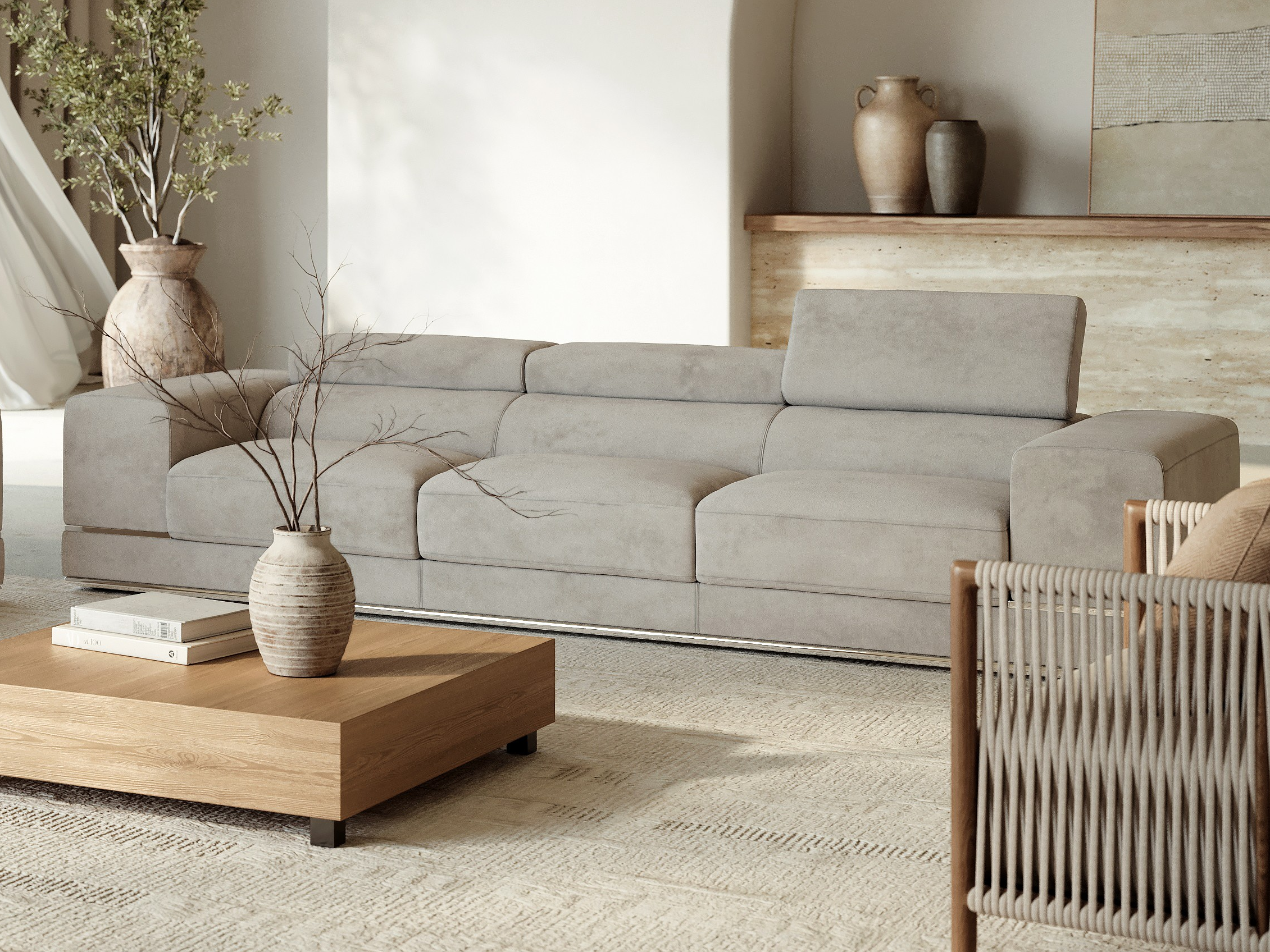 Napoleon Fabric Three Seat Sofa