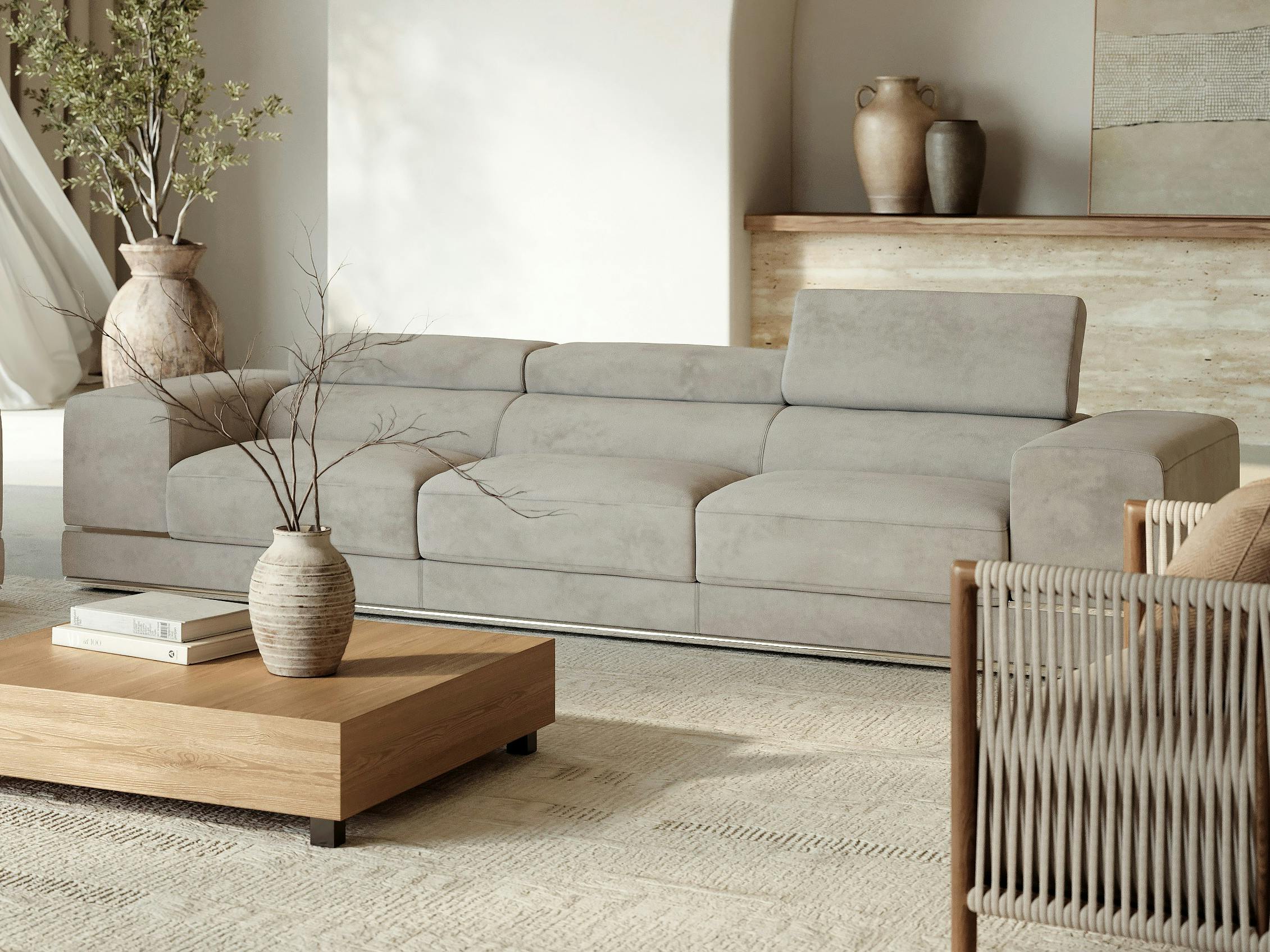 Napoleon Fabric Three Seat Sofa