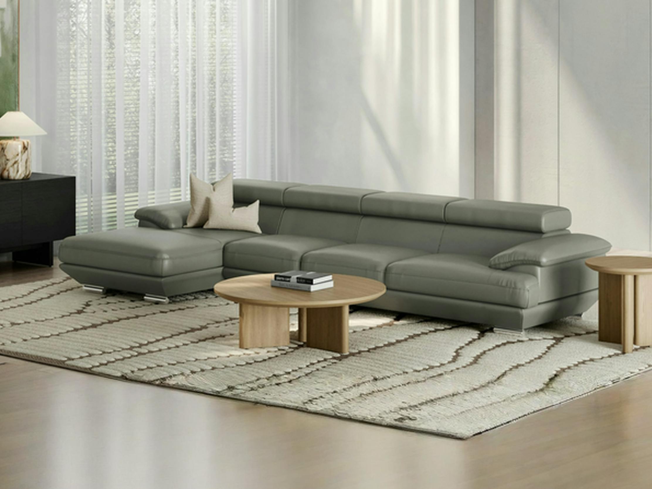 Lexington Leather Chaise Lounge Option B