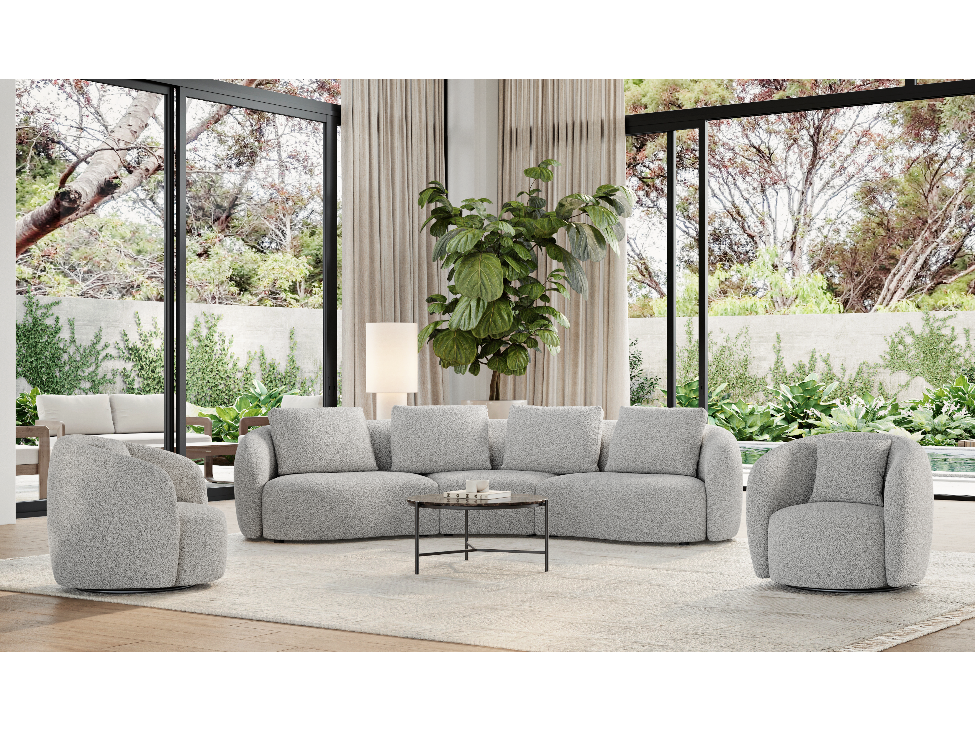 Arc Fabric Swivel Chair Dove 11