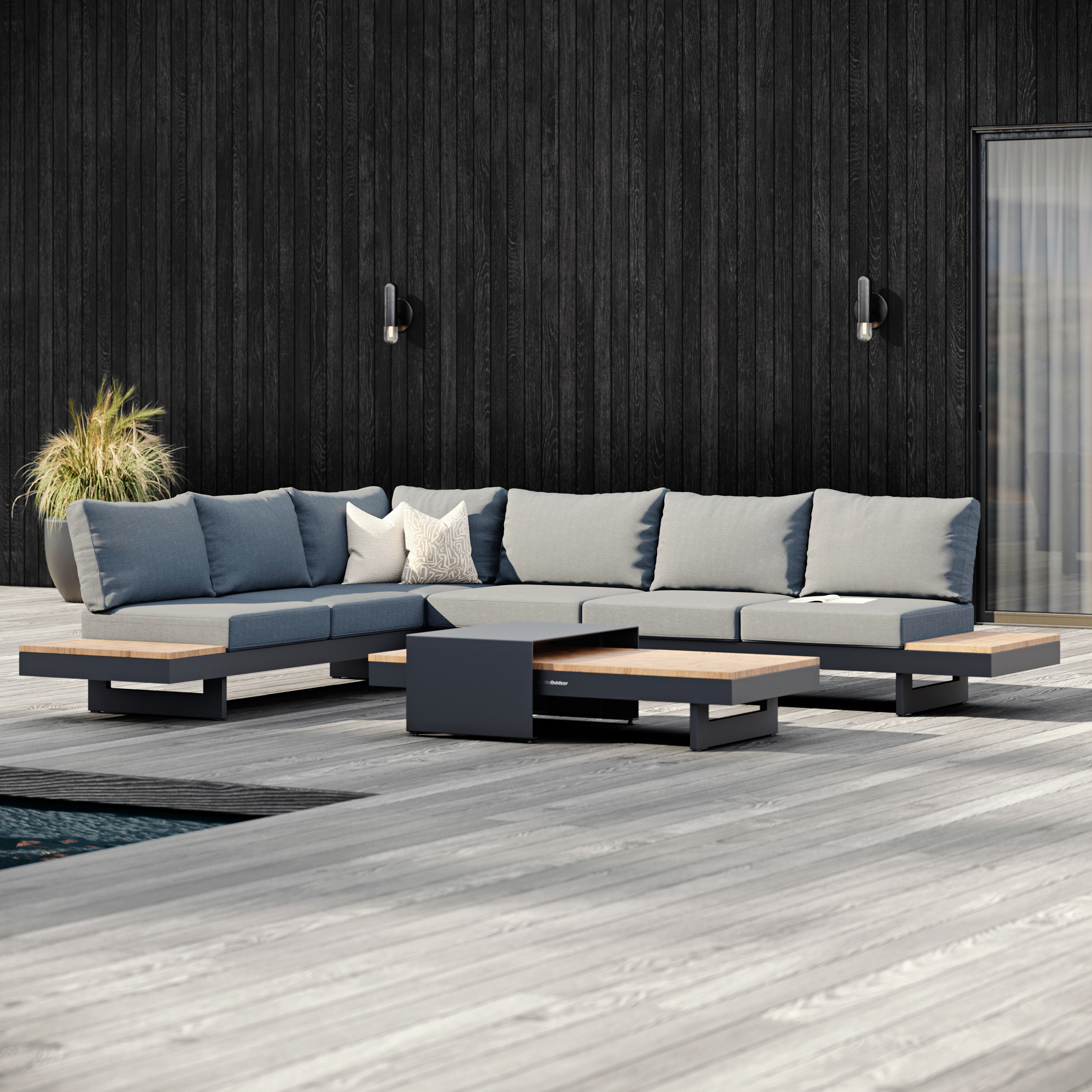 Avoca Anthracite Outdoor Lounge System 14