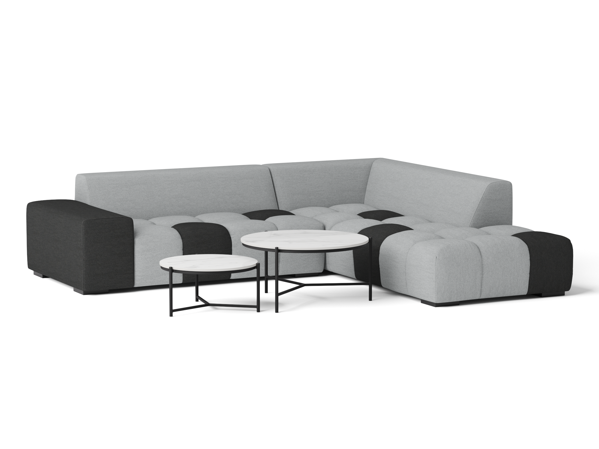 Bale Outdoor Chaise Lounge With Nested Coffee Tables 2