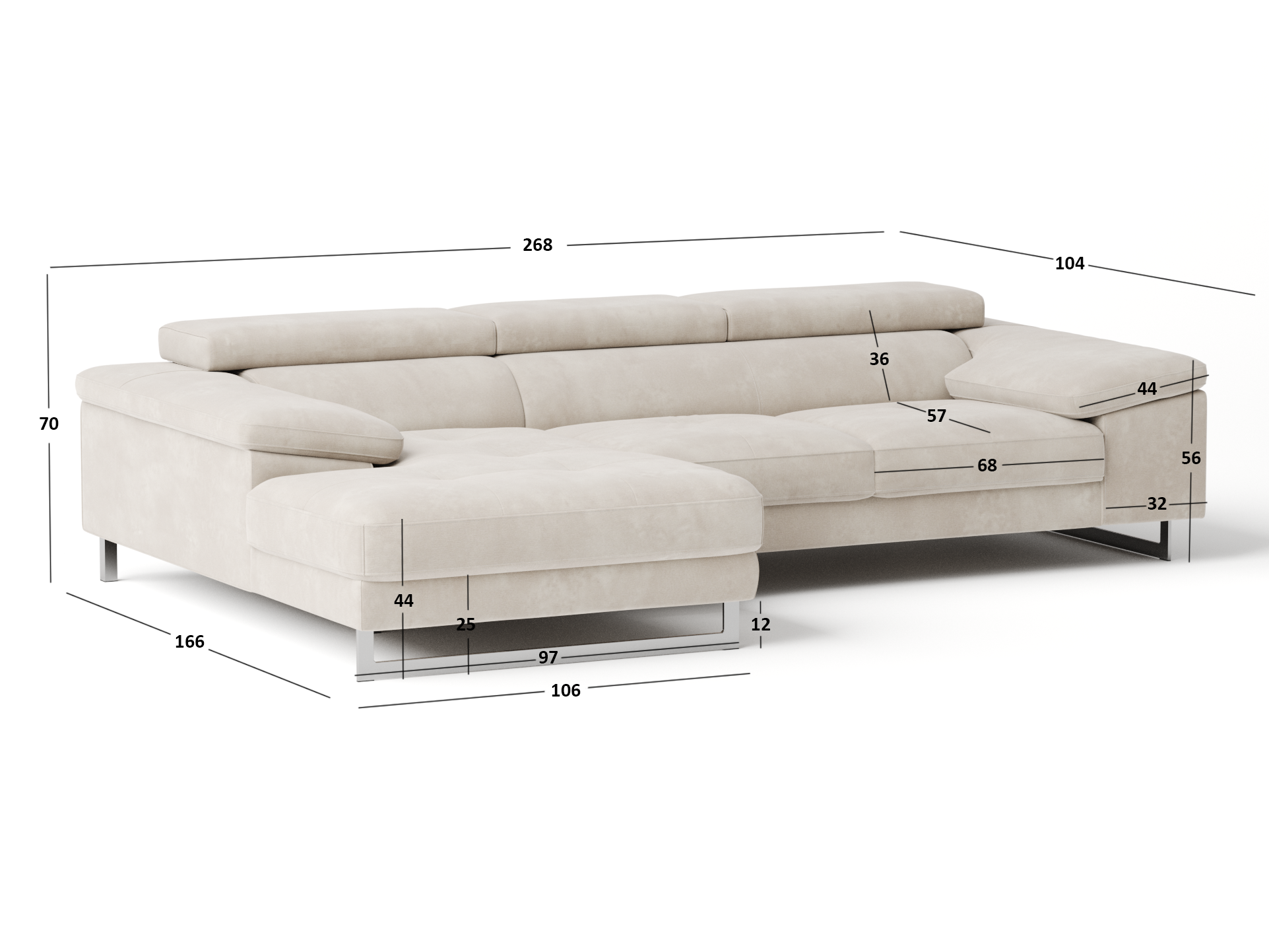 Boston Fabric Chaise Lounge Option A 5