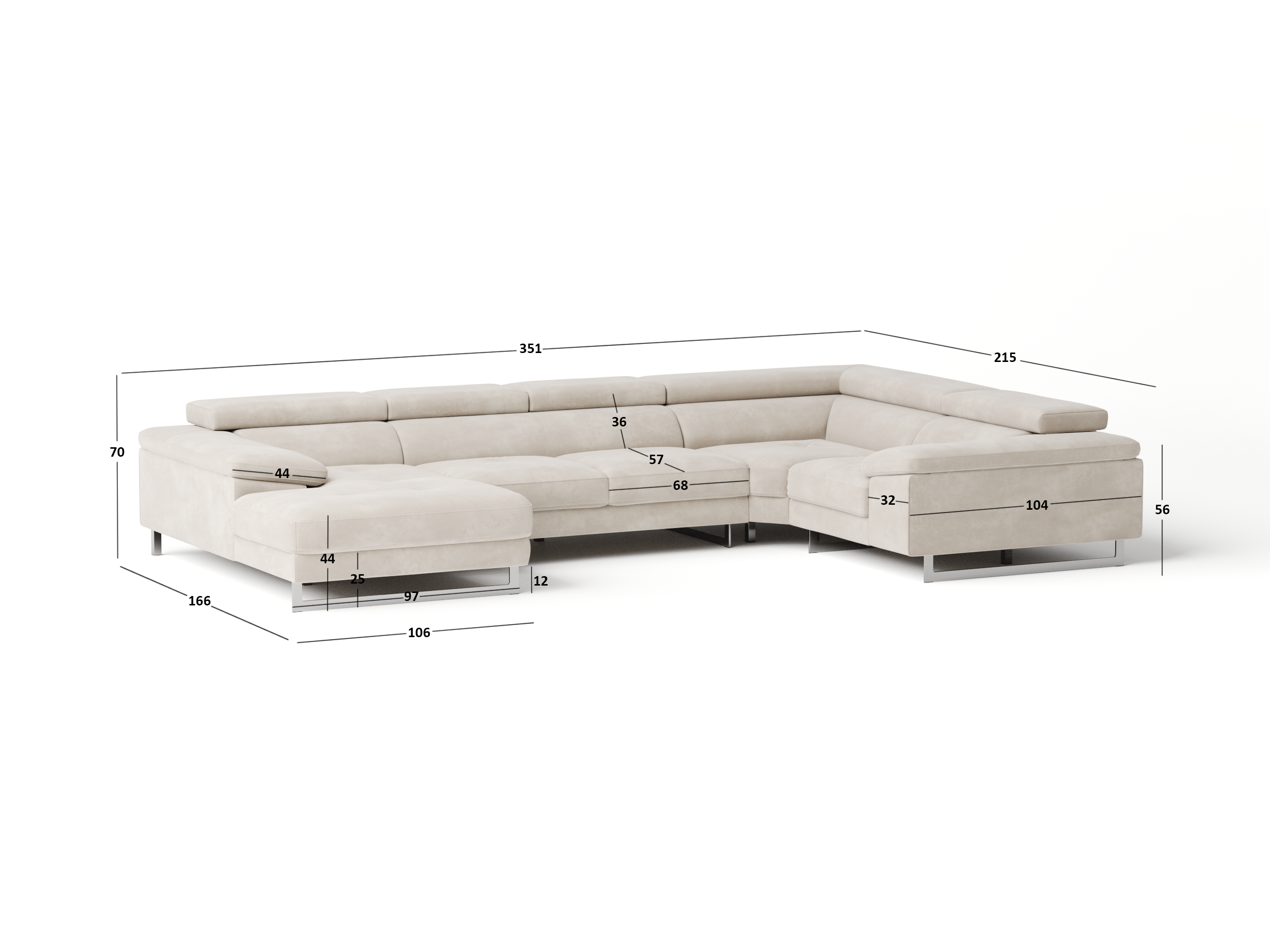 Boston Fabric Modular Lounge Option C 3