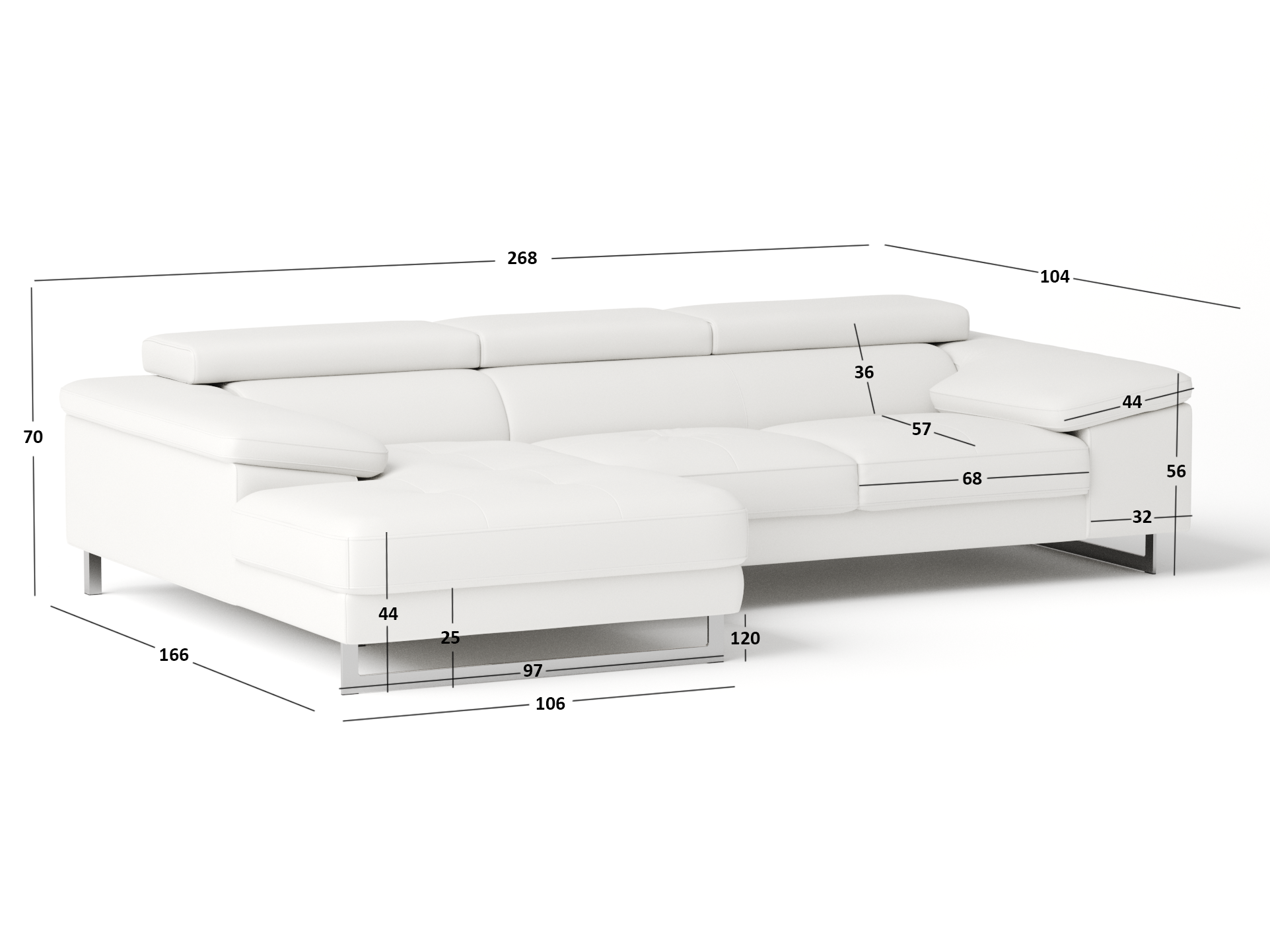 Boston Leather Chaise Lounge Option A 6