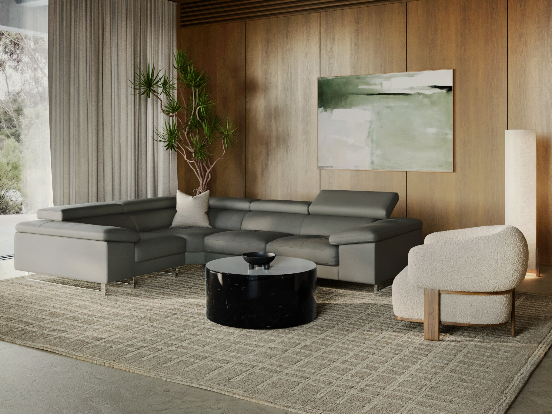 Boston Leather Corner Lounge Option E 3