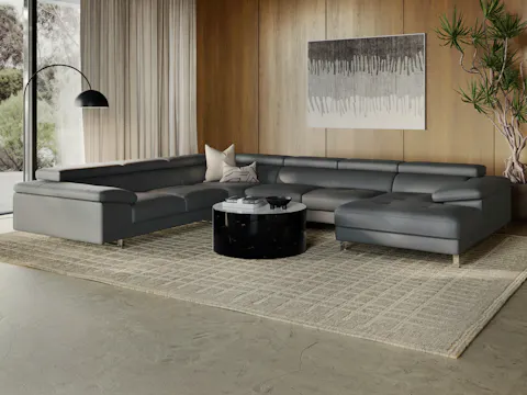 Boston Leather Modular Lounge Option A