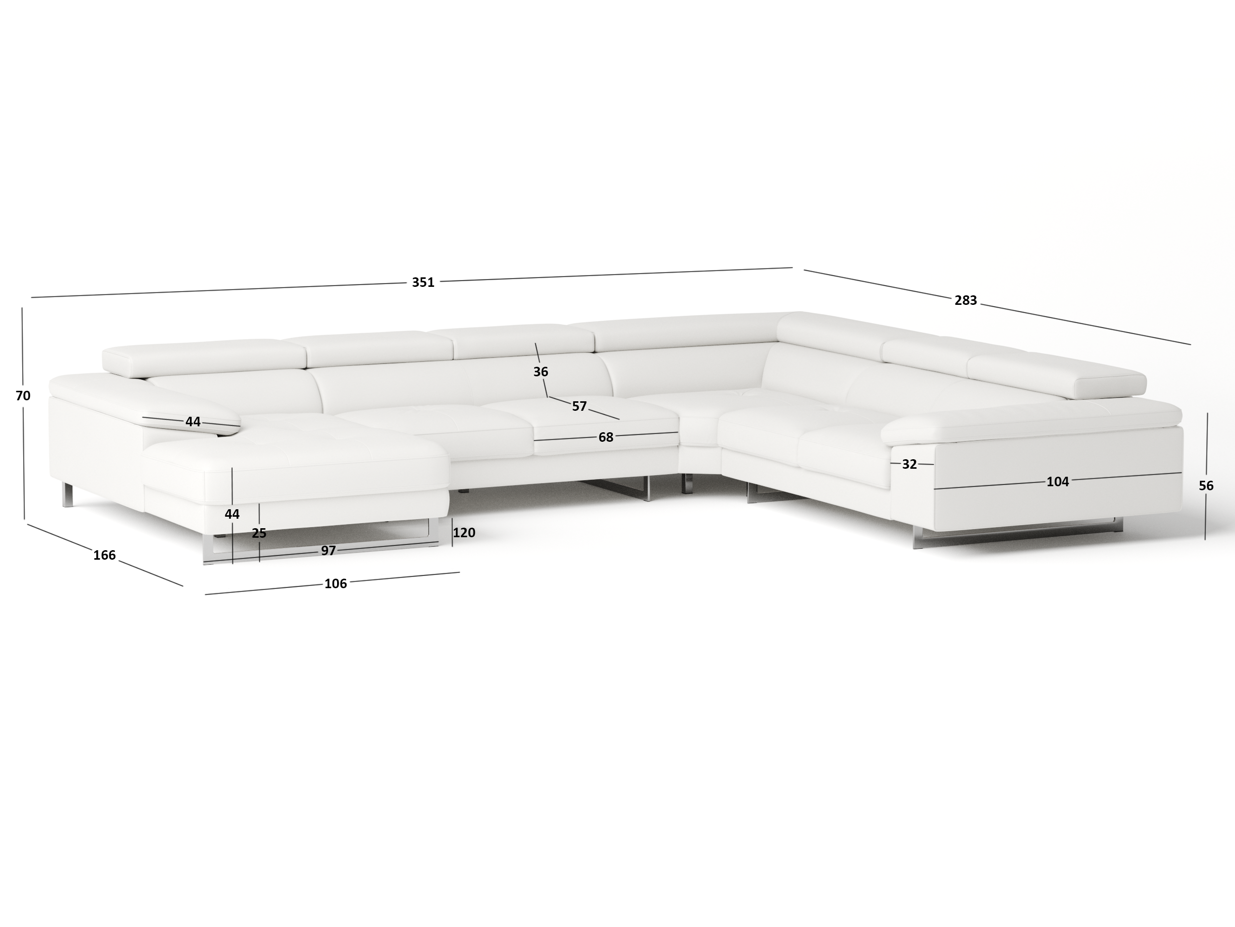 Boston Leather Modular Lounge Option A 5