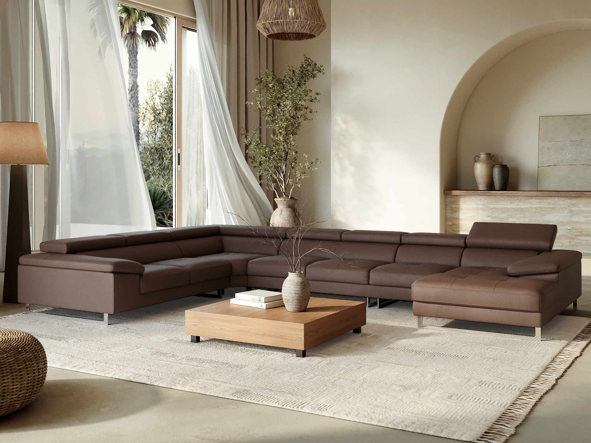 Boston Leather Modular Lounge Option B 3