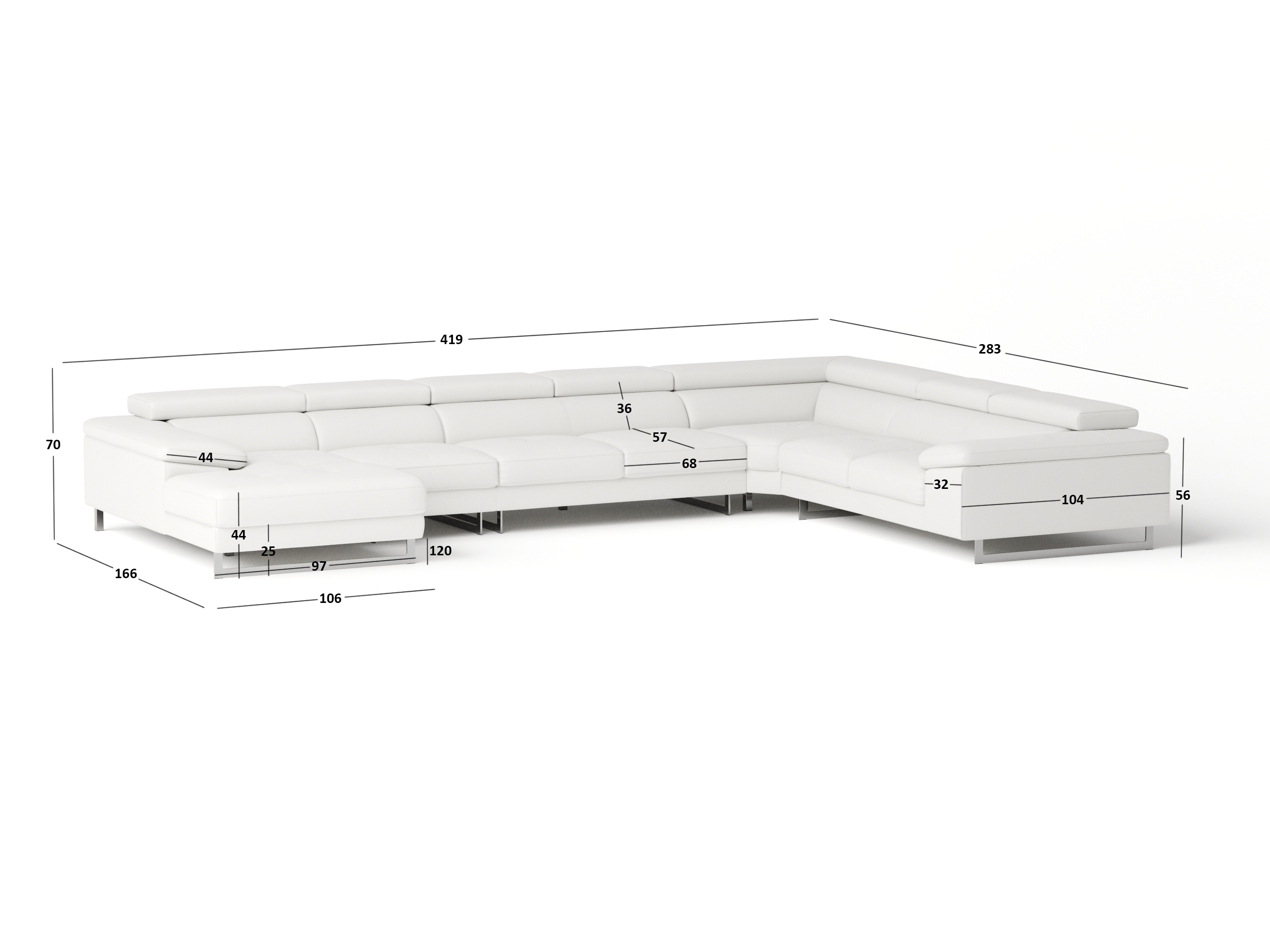 Boston Leather Modular Lounge Option B 4