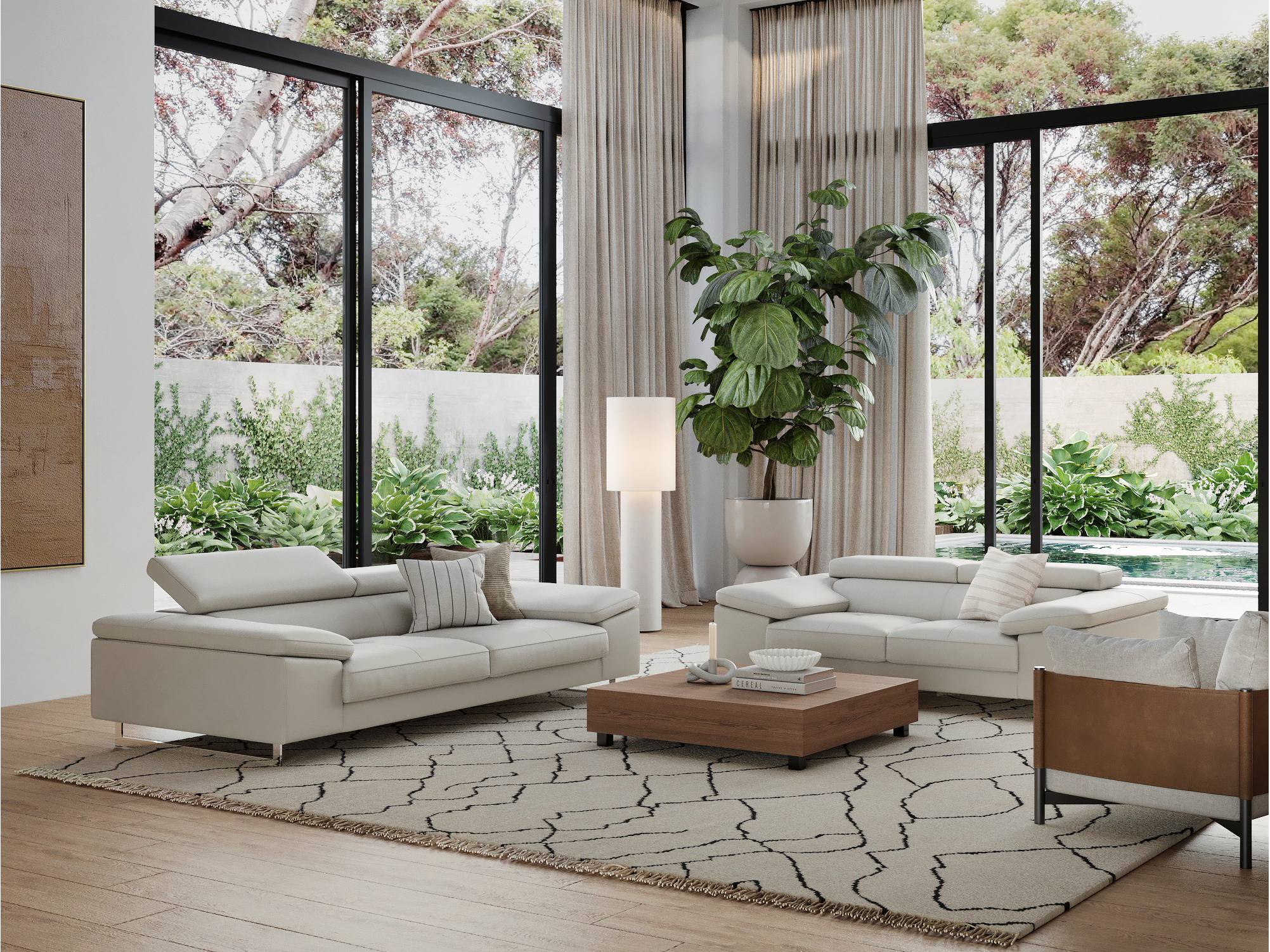 Boston Leather Three Seat Sofa