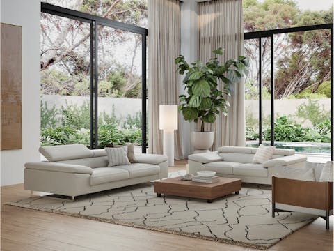 Boston Leather Three Seat Sofa