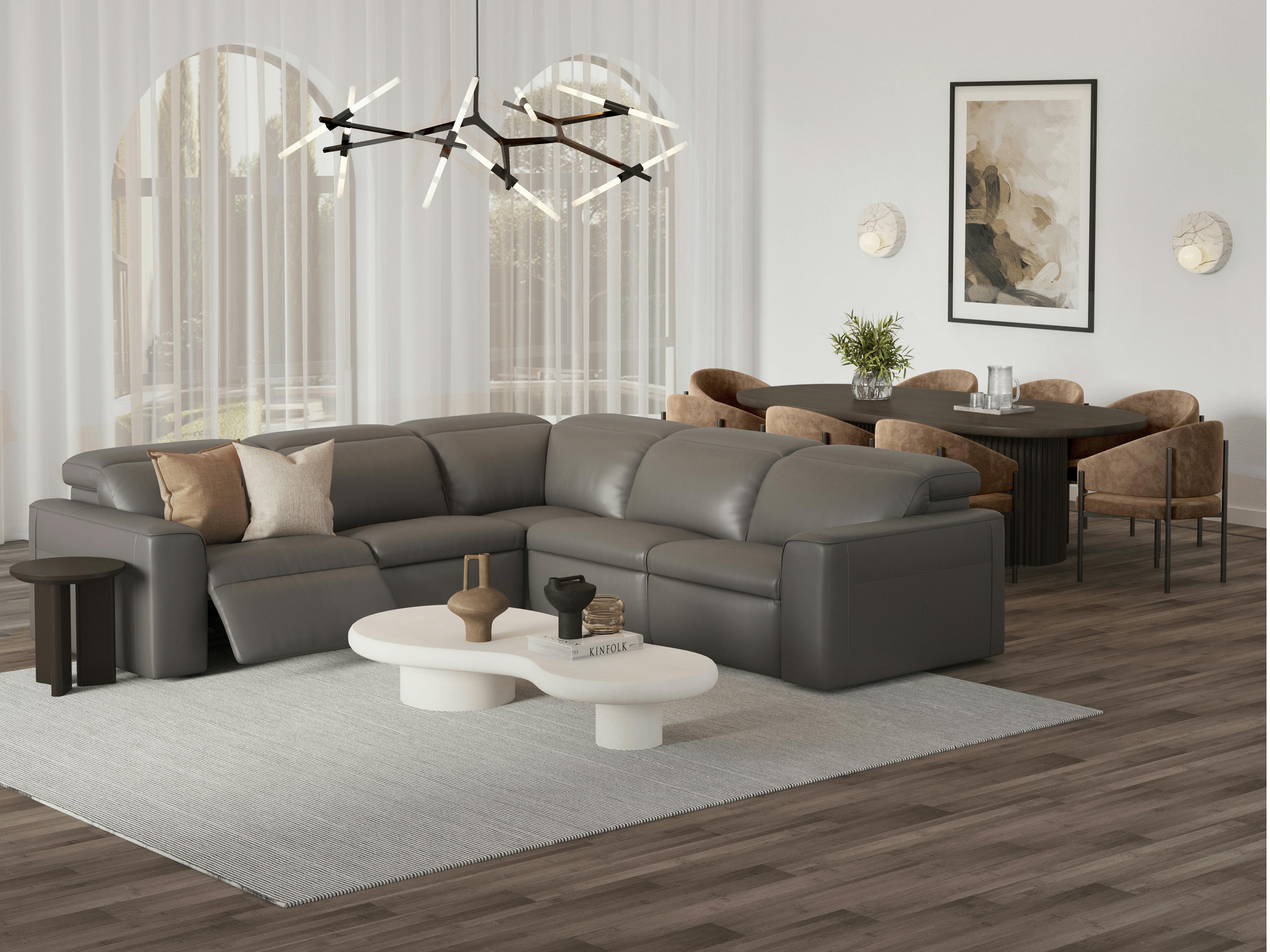 Broadway Leather Recliner Compact Corner Lounge Option A