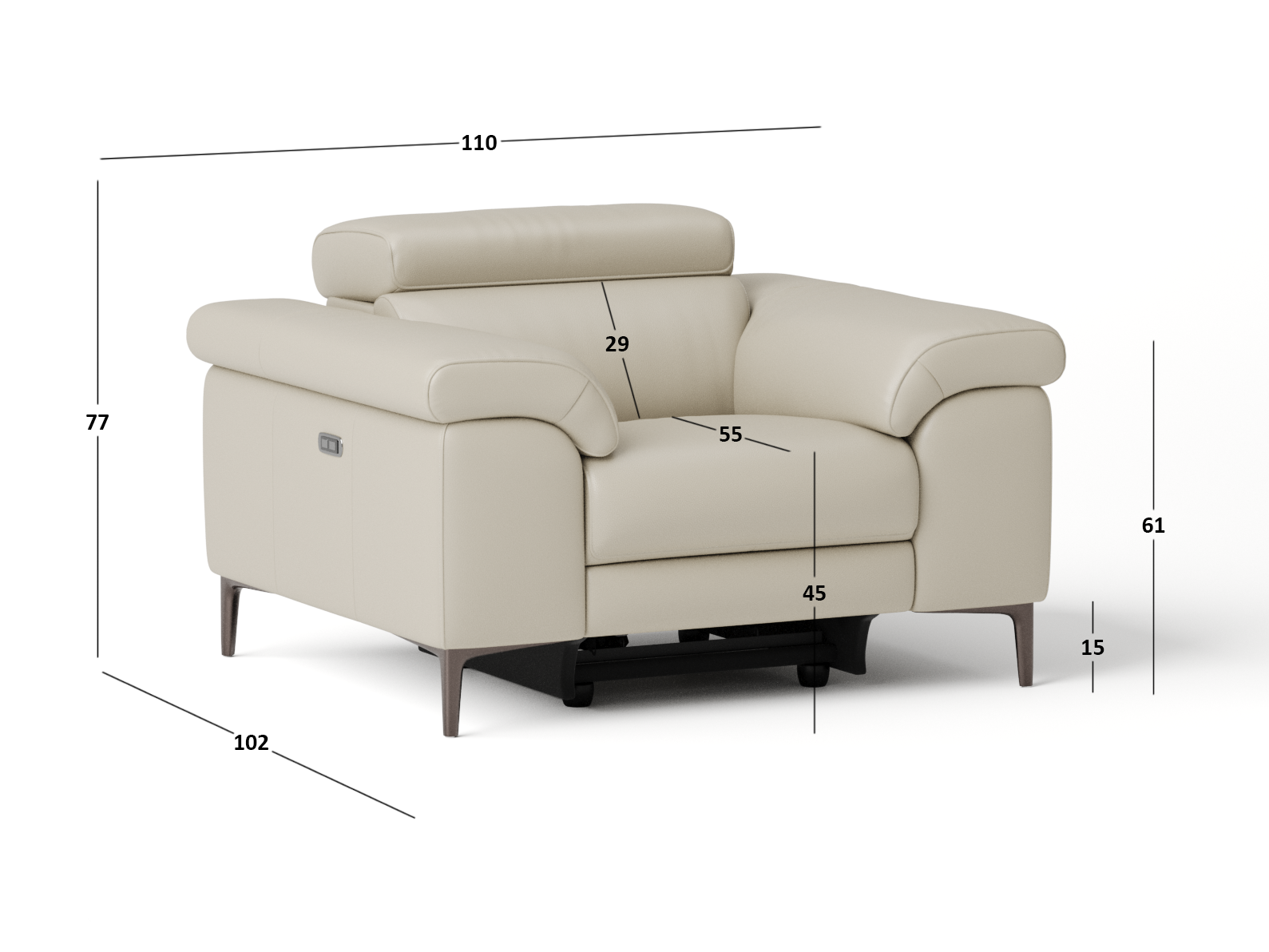 Carlisle Leather Recliner Armchair 4