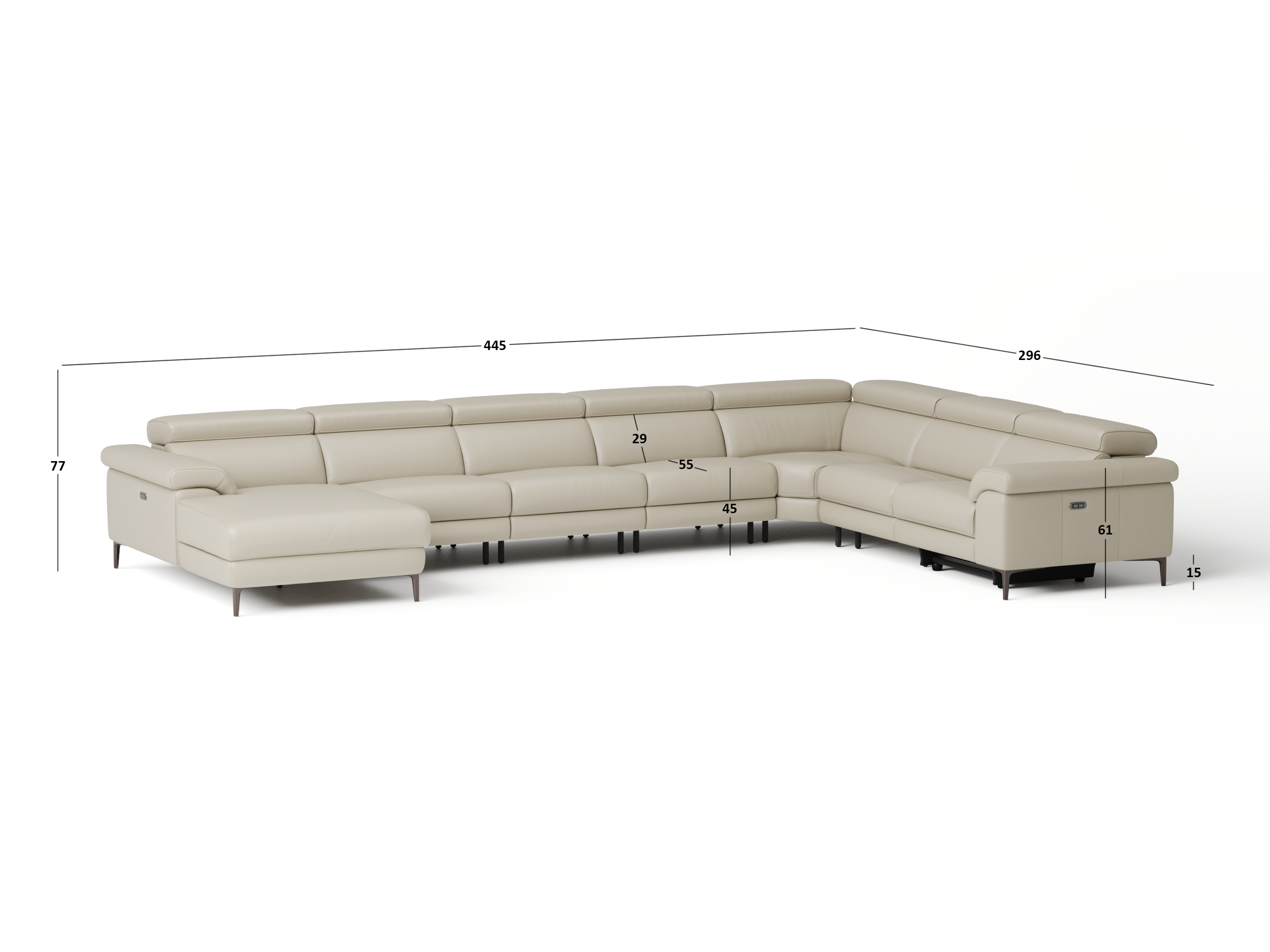 Carlisle Leather Recliner Modular Lounge Option B 2