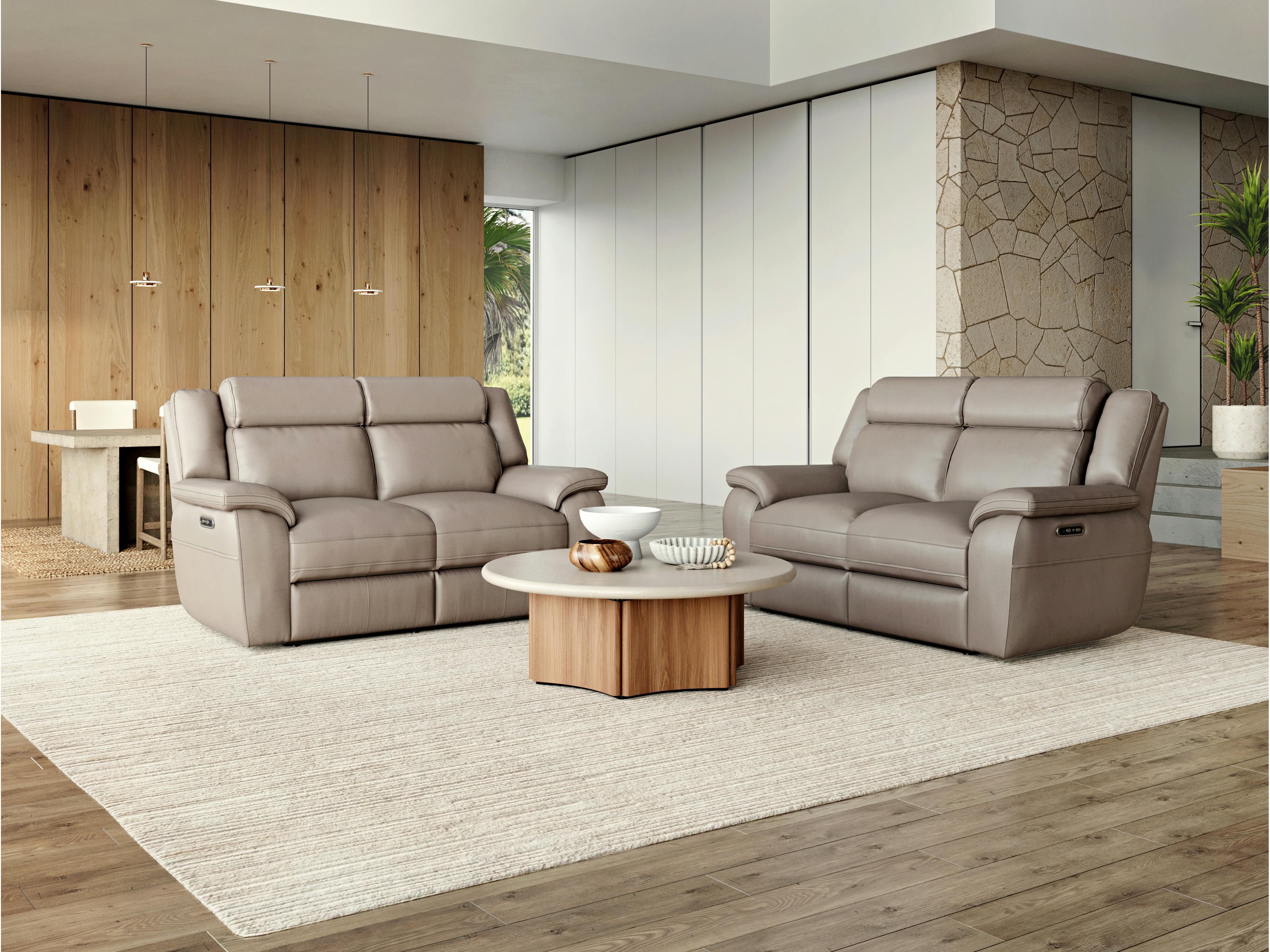 Carrick Leather Two Seater Sofa Power Recliner