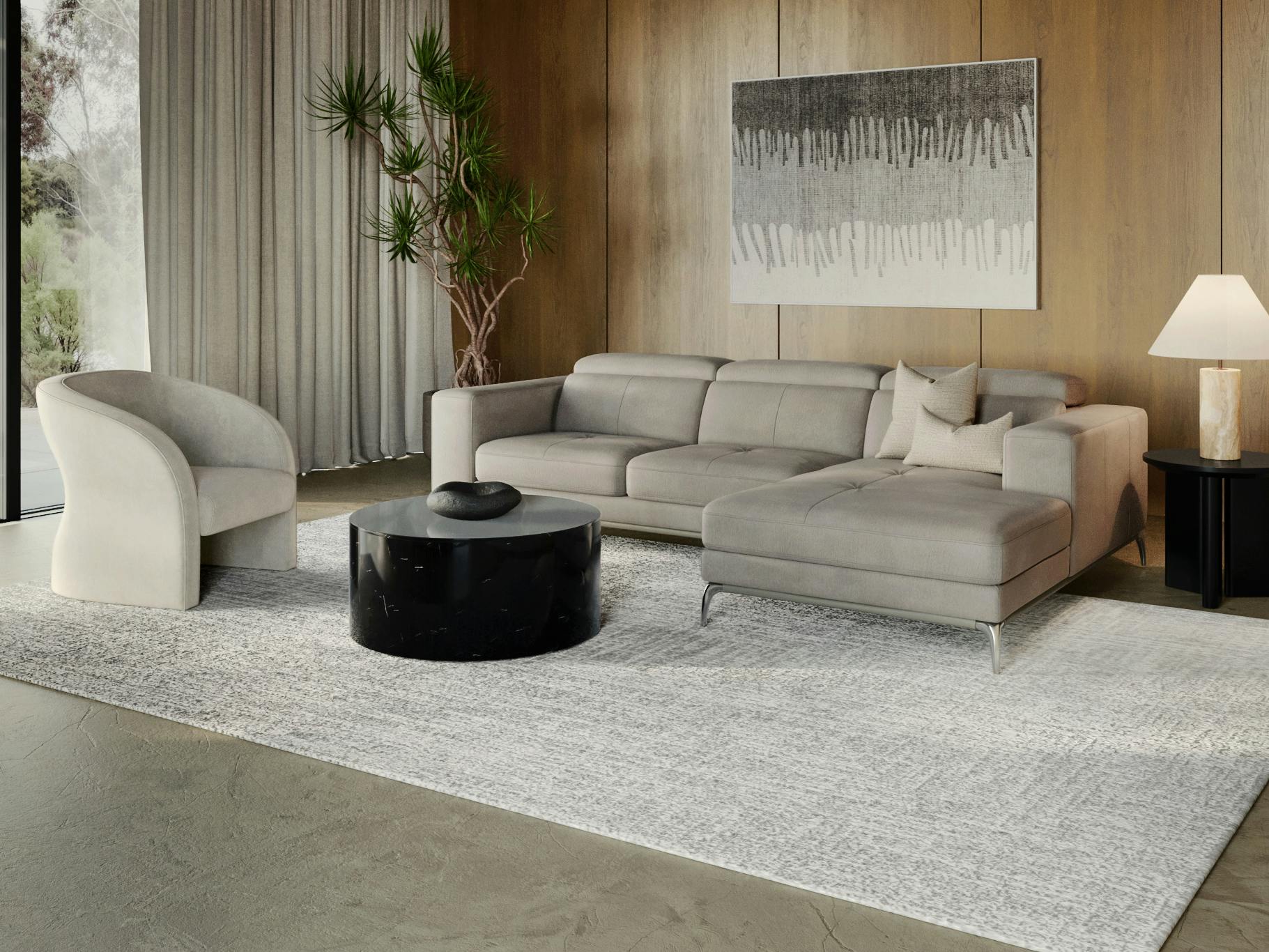 Club Fabric Chaise Lounge Option A
