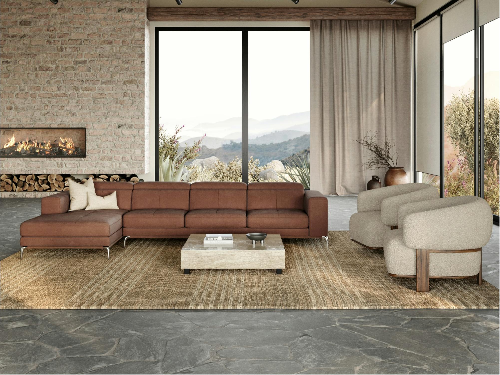Club Fabric Chaise Lounge Option B
