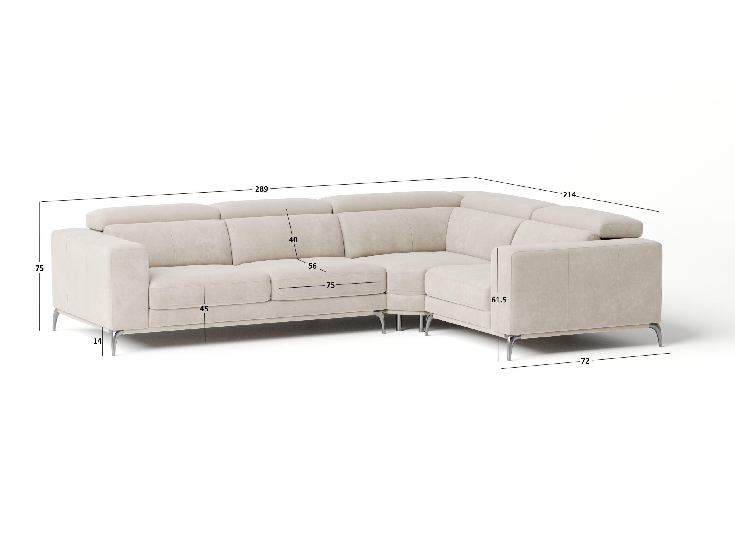 Club Fabric Corner Lounge Option E 2