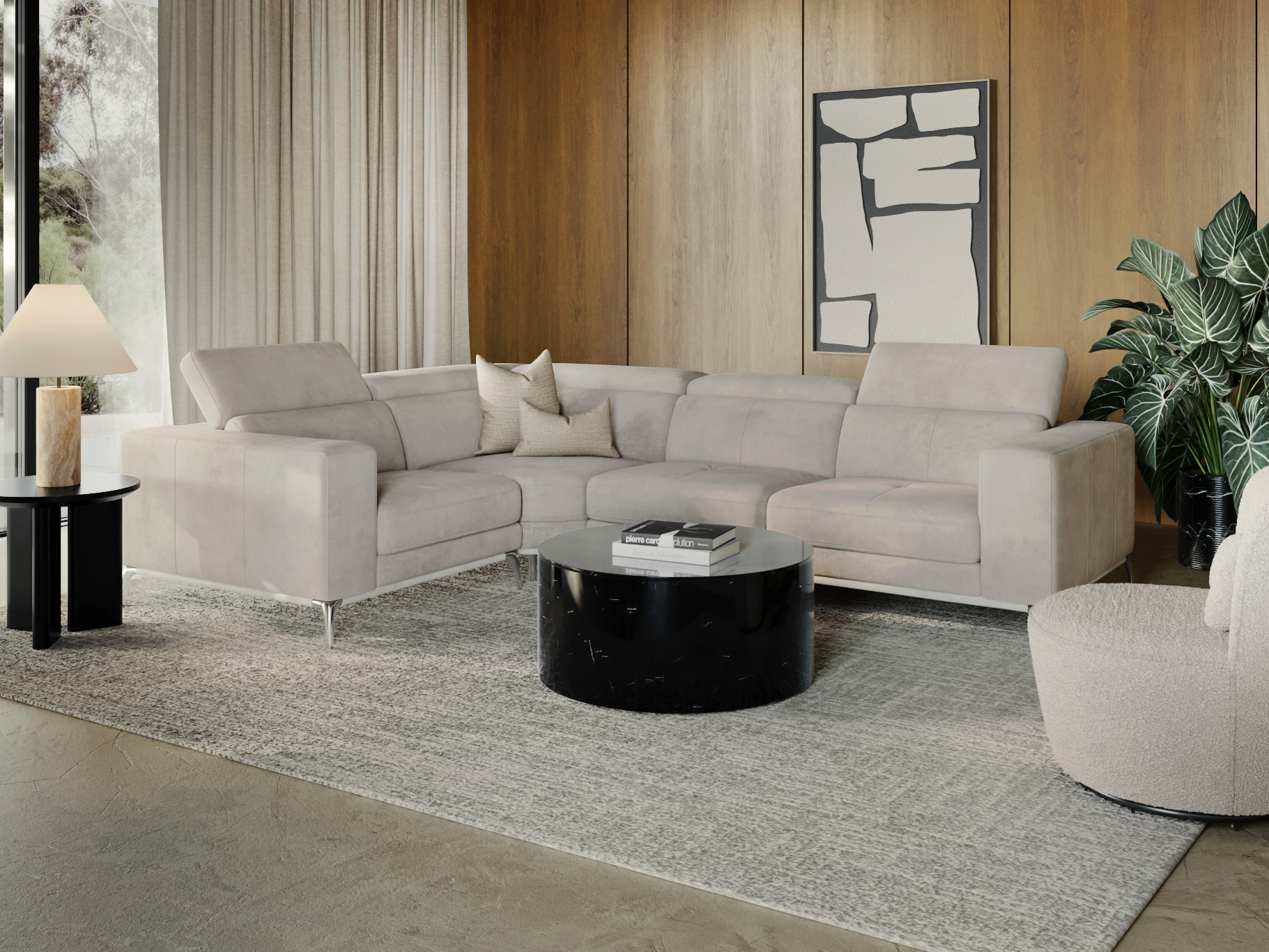 Club Fabric Corner Lounge Option E 1