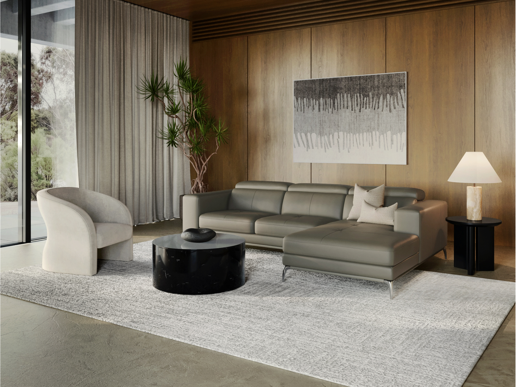 Club Leather Chaise Lounge Option A 6