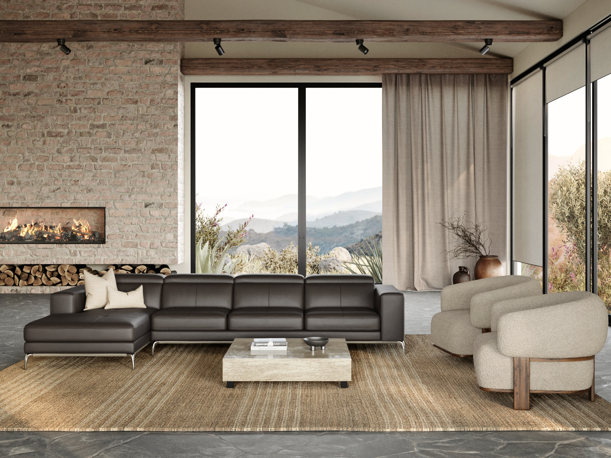 Club Leather Chaise Lounge Option B 4