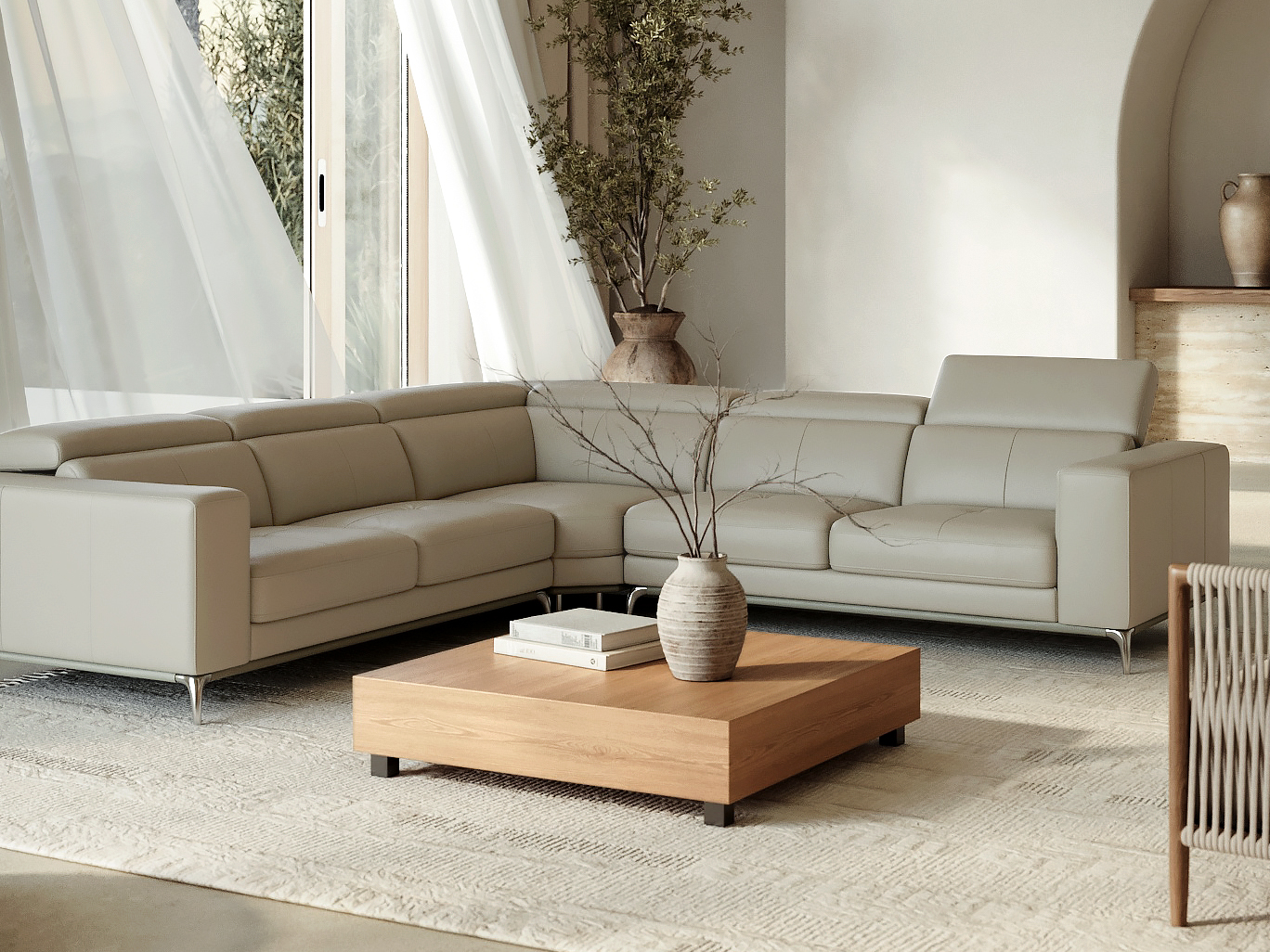 Club Leather Corner Lounge Option A 6