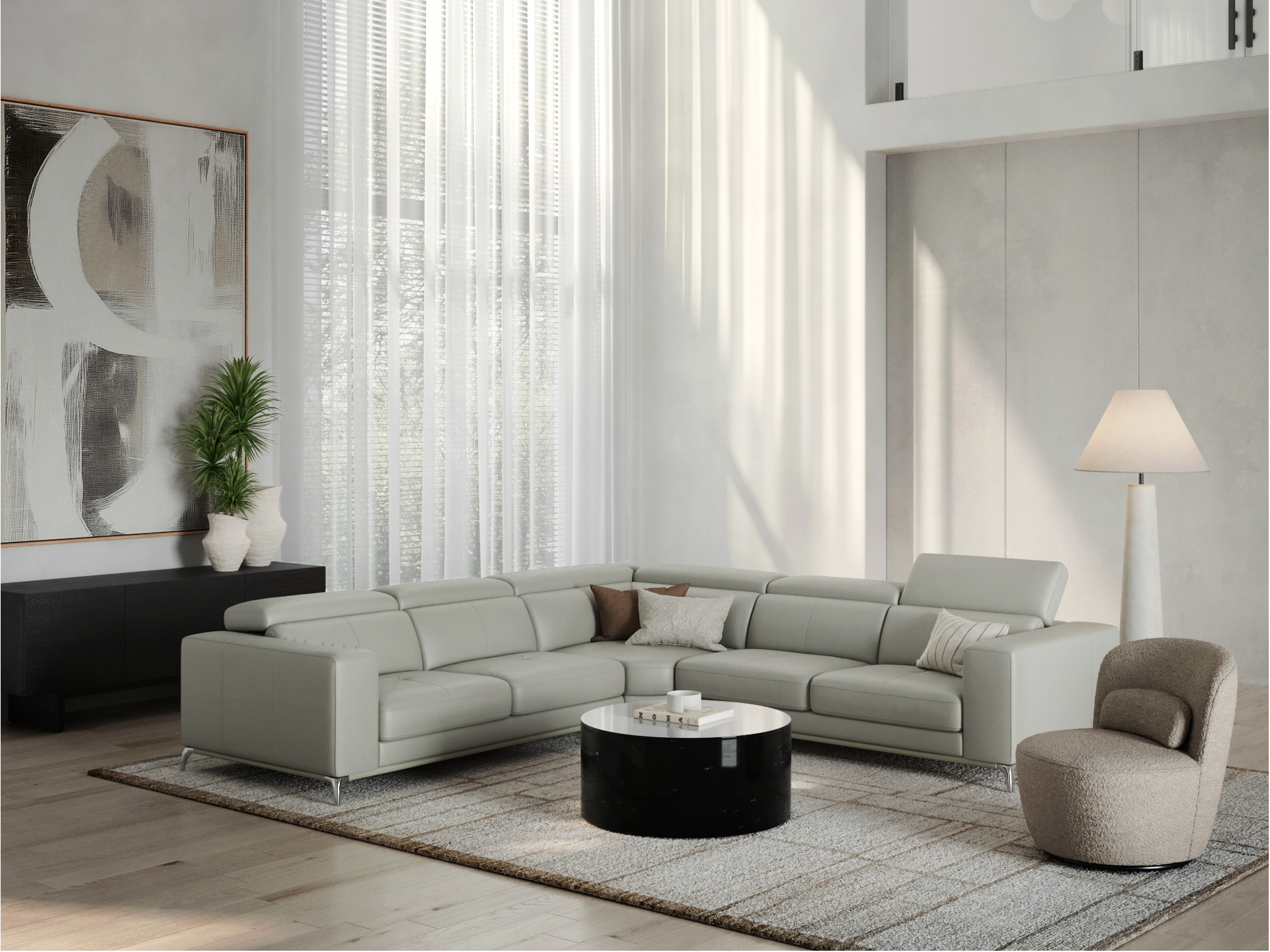 Club Leather Corner Lounge Option A 8