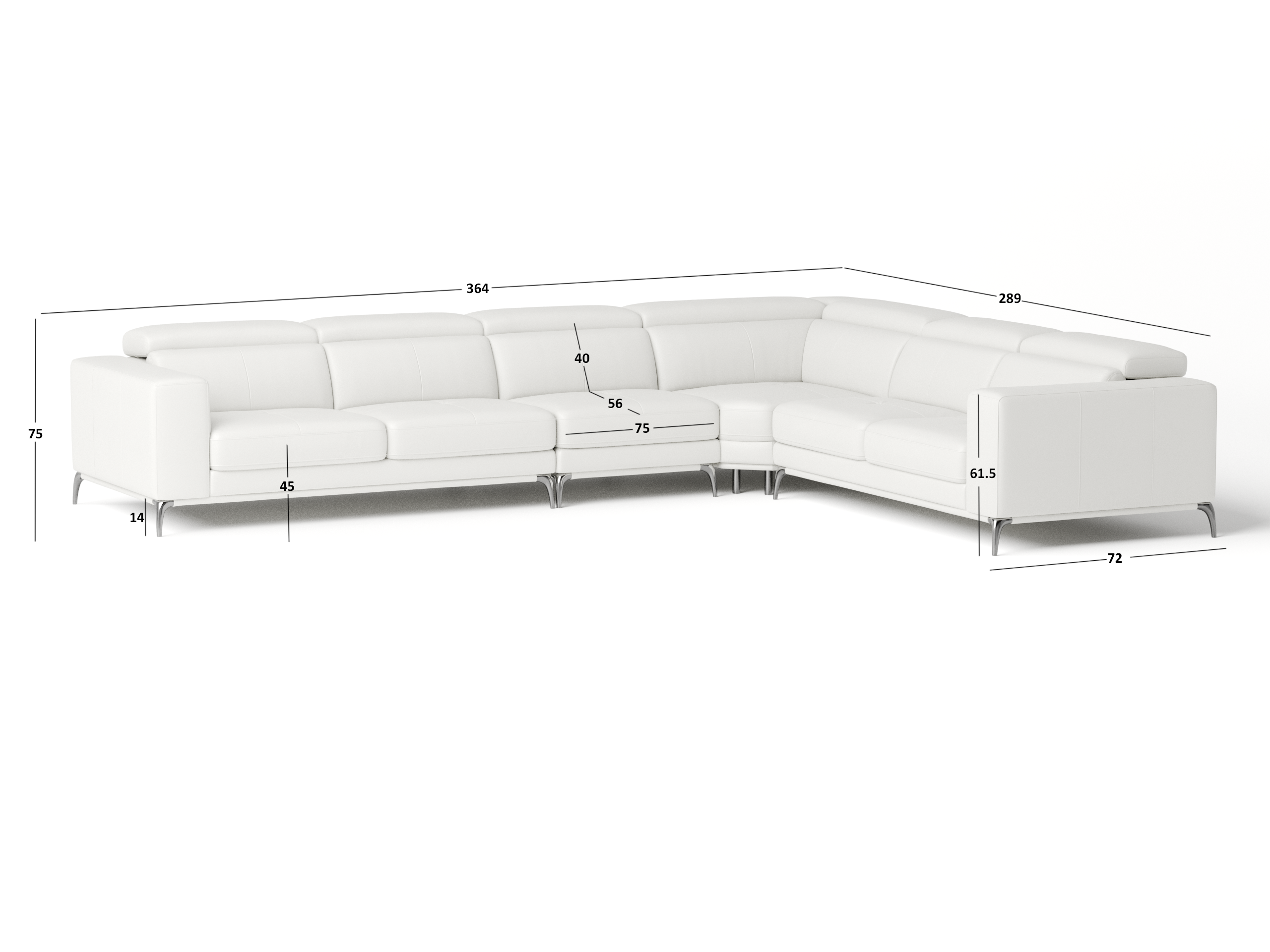 Club Leather Corner Lounge Option C 5