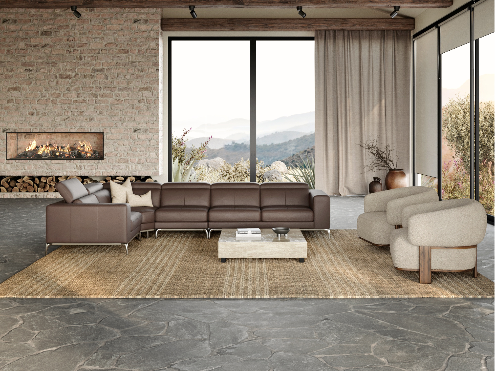 Club Leather Corner Lounge Option F 8