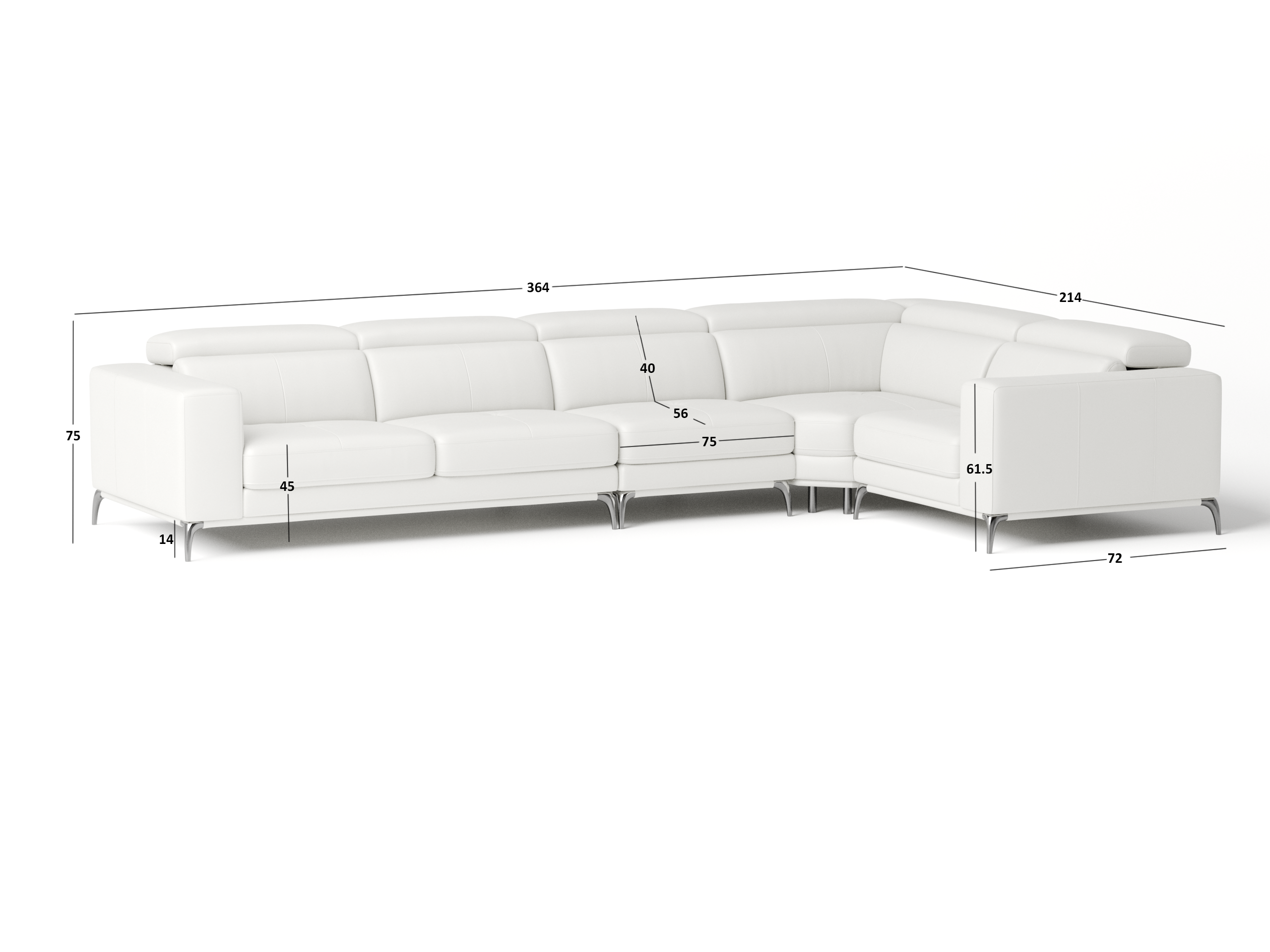 Club Leather Corner Lounge Option F 6