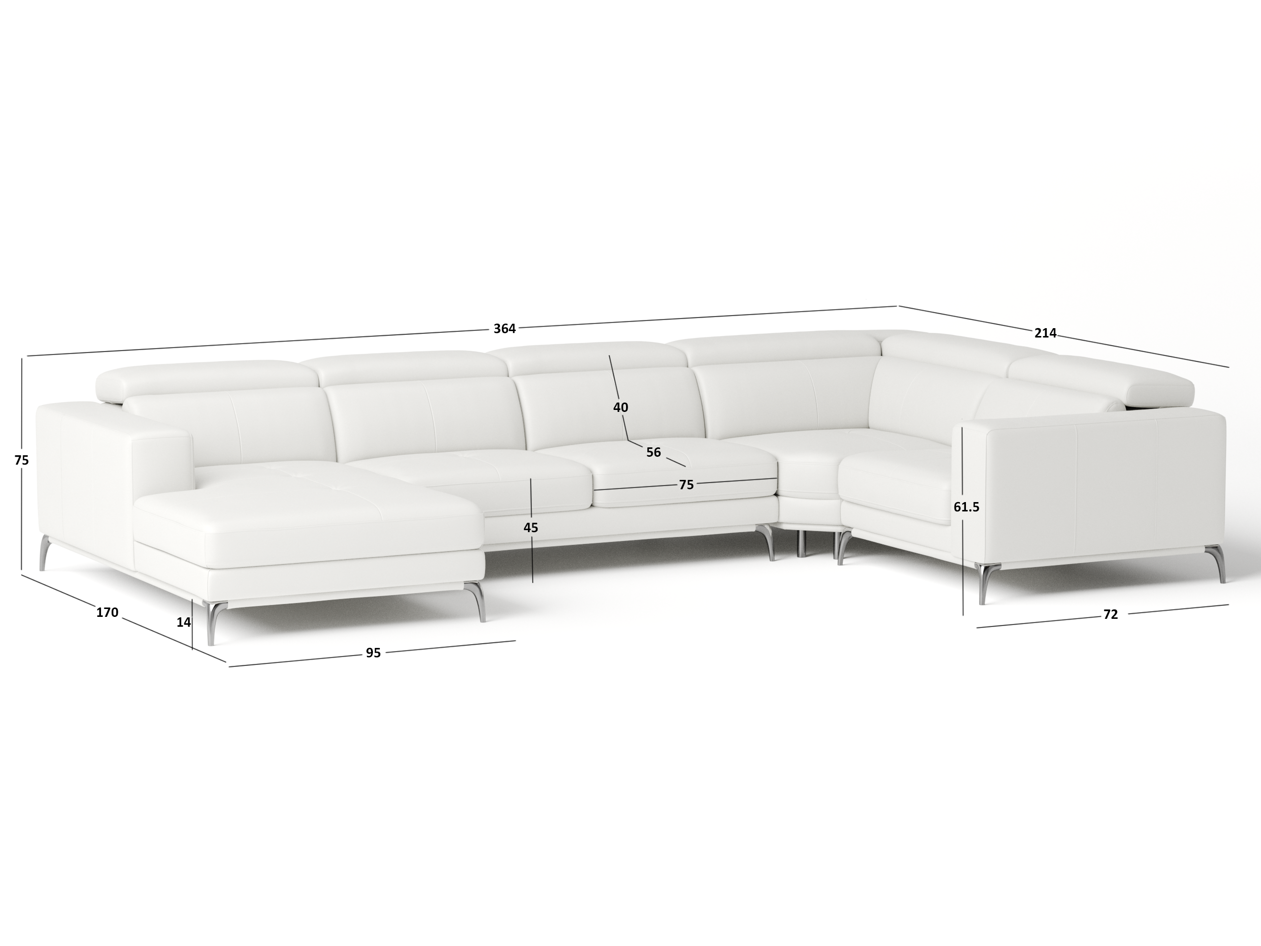 Club Leather Modular Lounge Option B 6