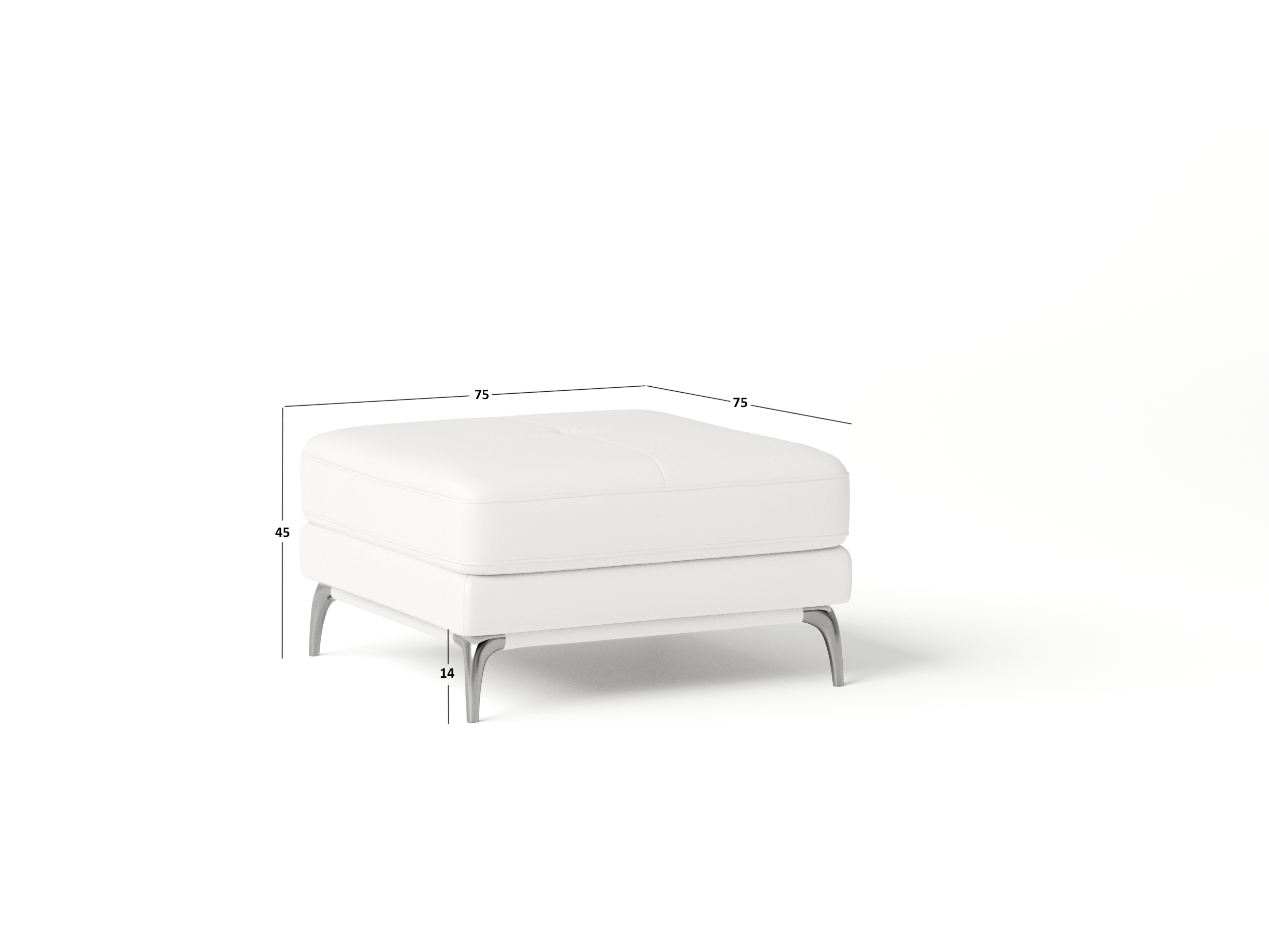 Club Leather Ottoman 75x130x45