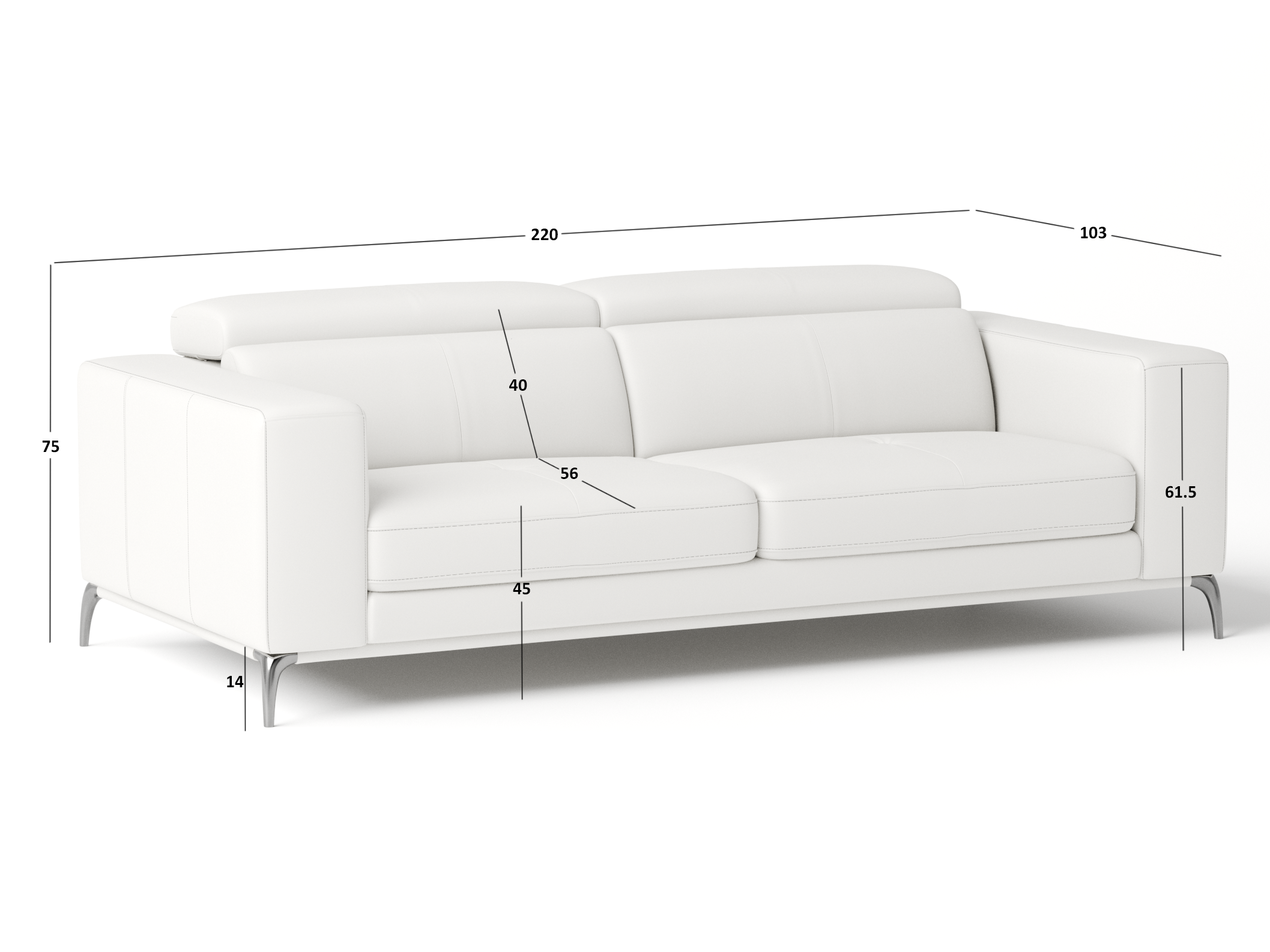 Club Leather Two Seat Sofa 3