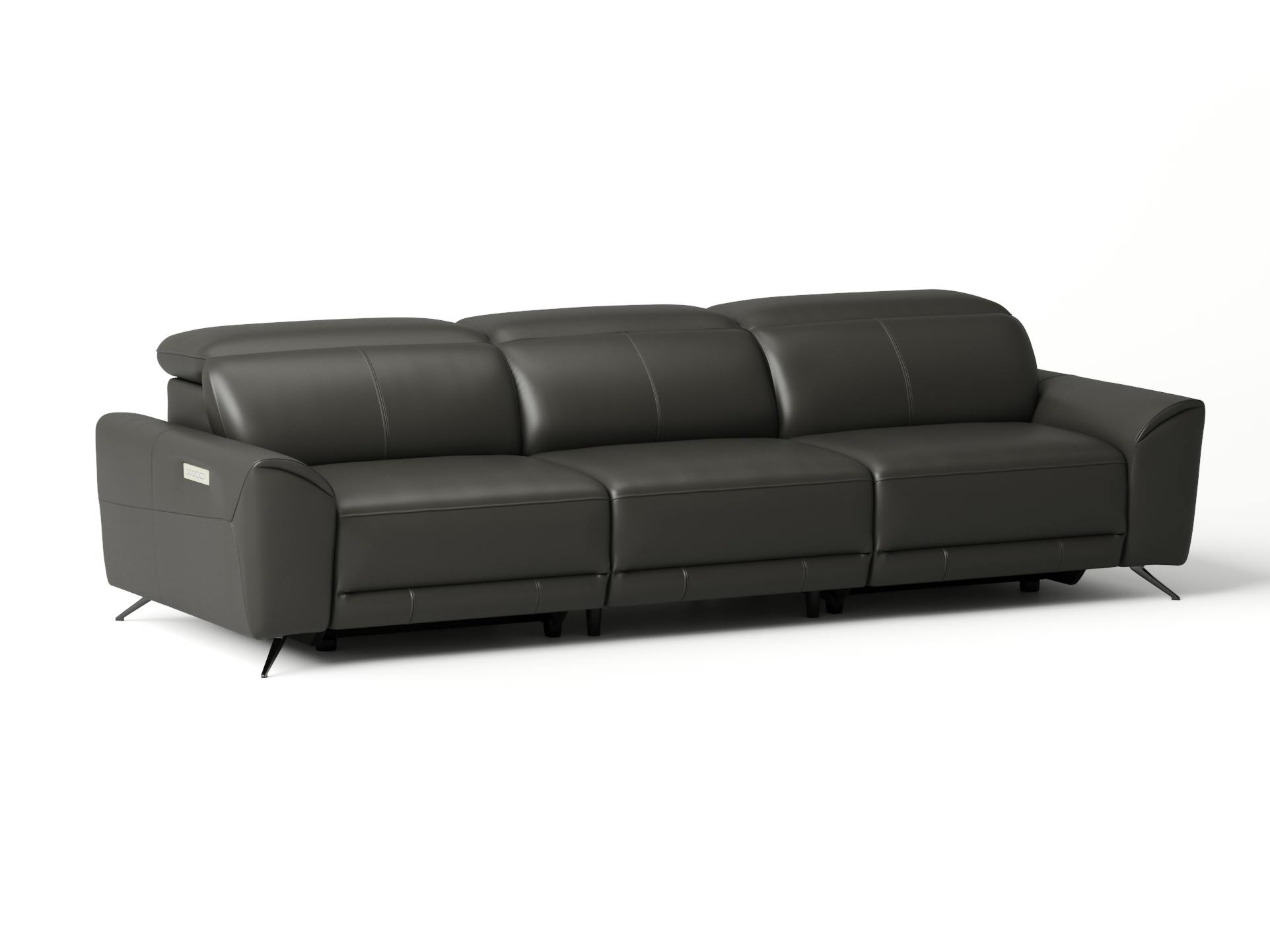 Dover Leather Electric Recliner Three Seat Sofa