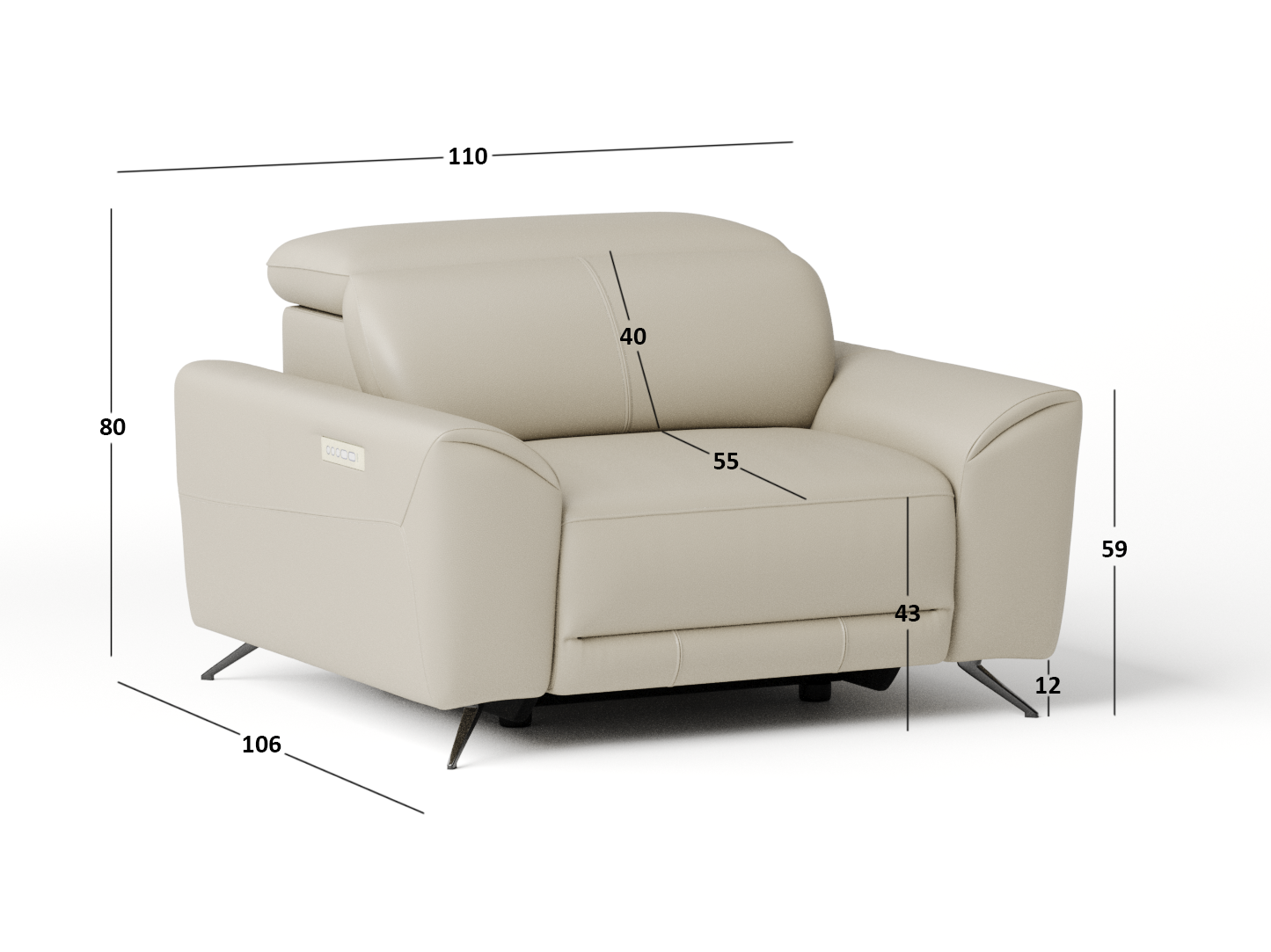 Dover Leather Recliner Armchair 4