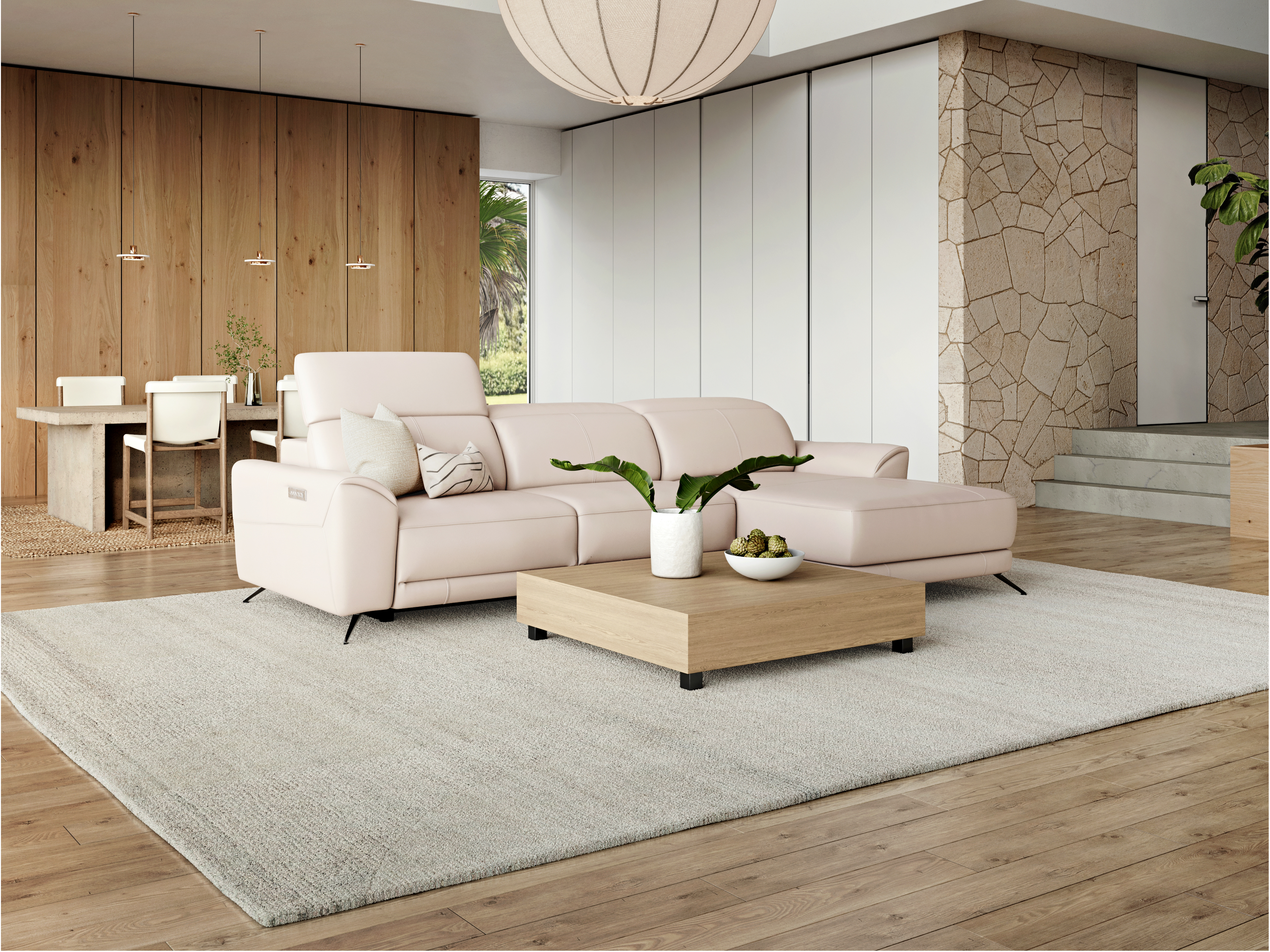 Dover Leather Recliner Chaise Lounge Option A 6