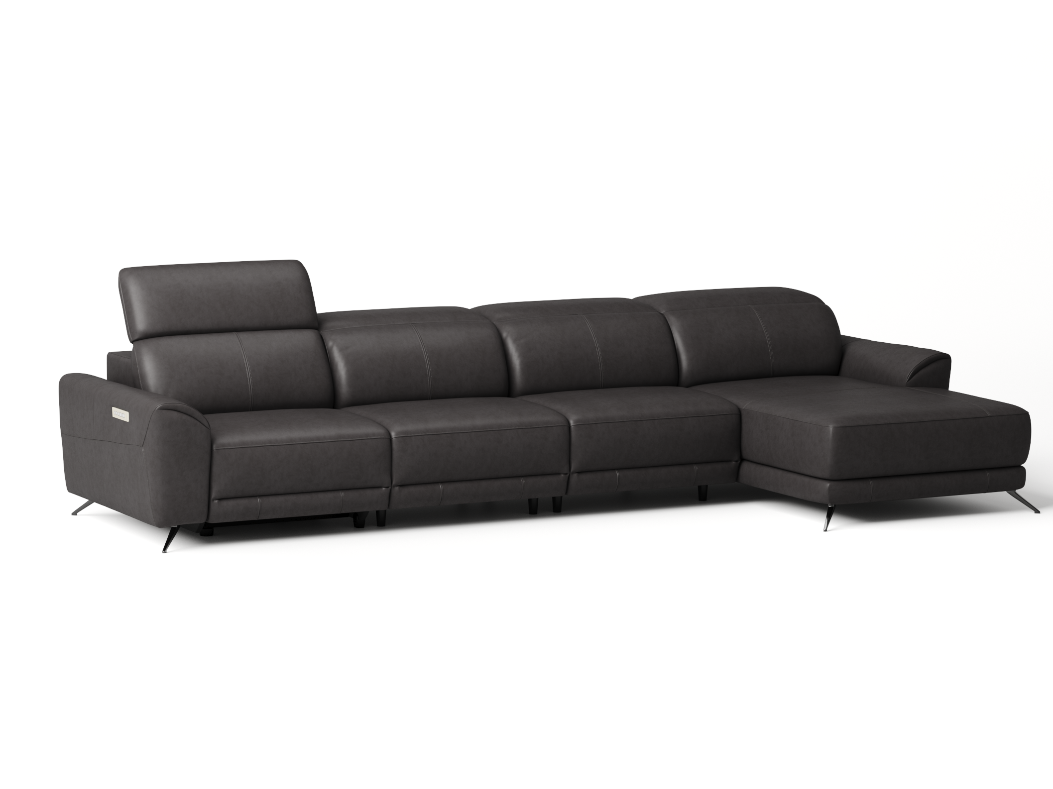 Dover Leather Recliner Chaise Lounge Option B 3