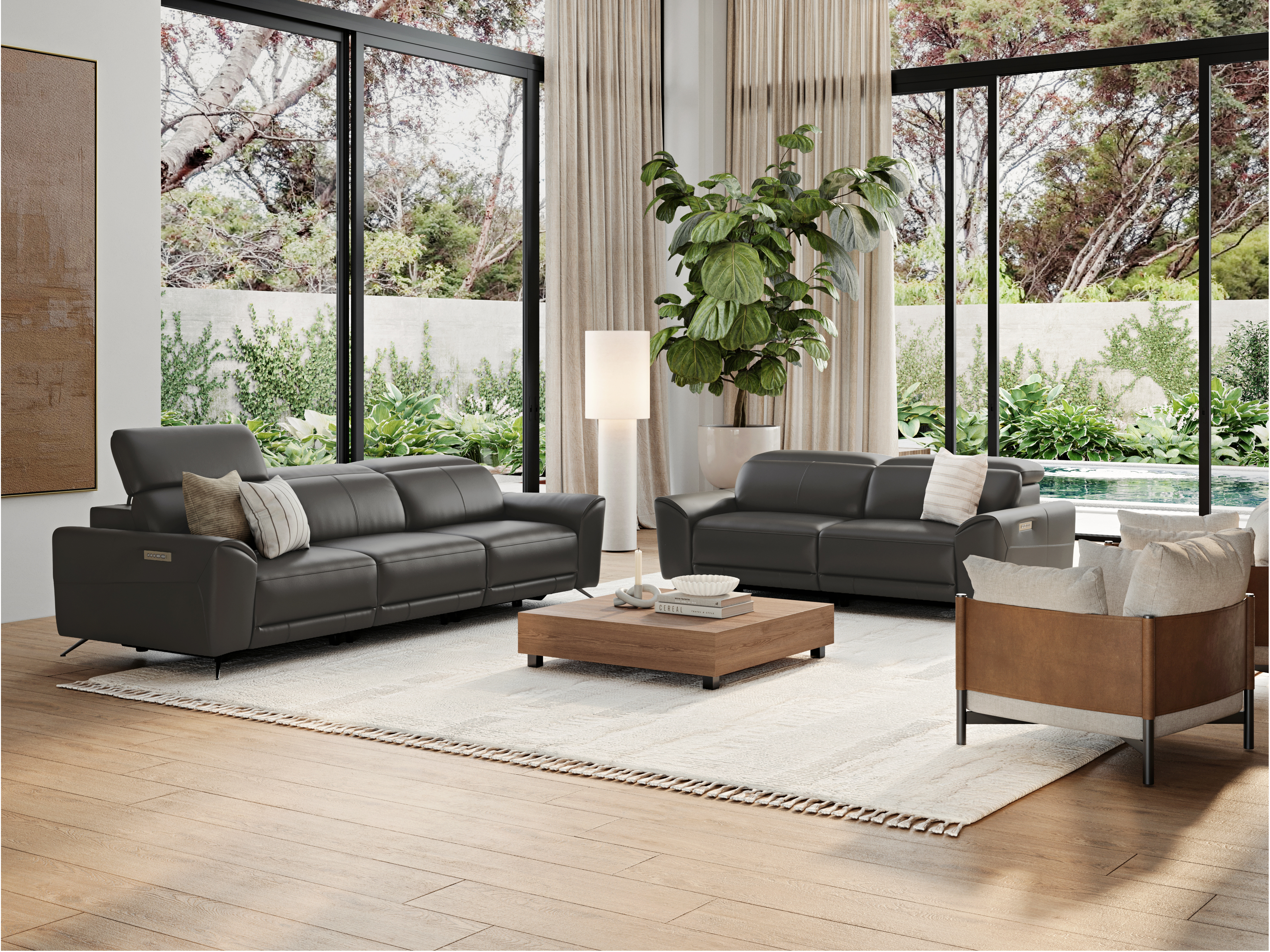 Dover Leather Recliner Two Seat Sofa 4