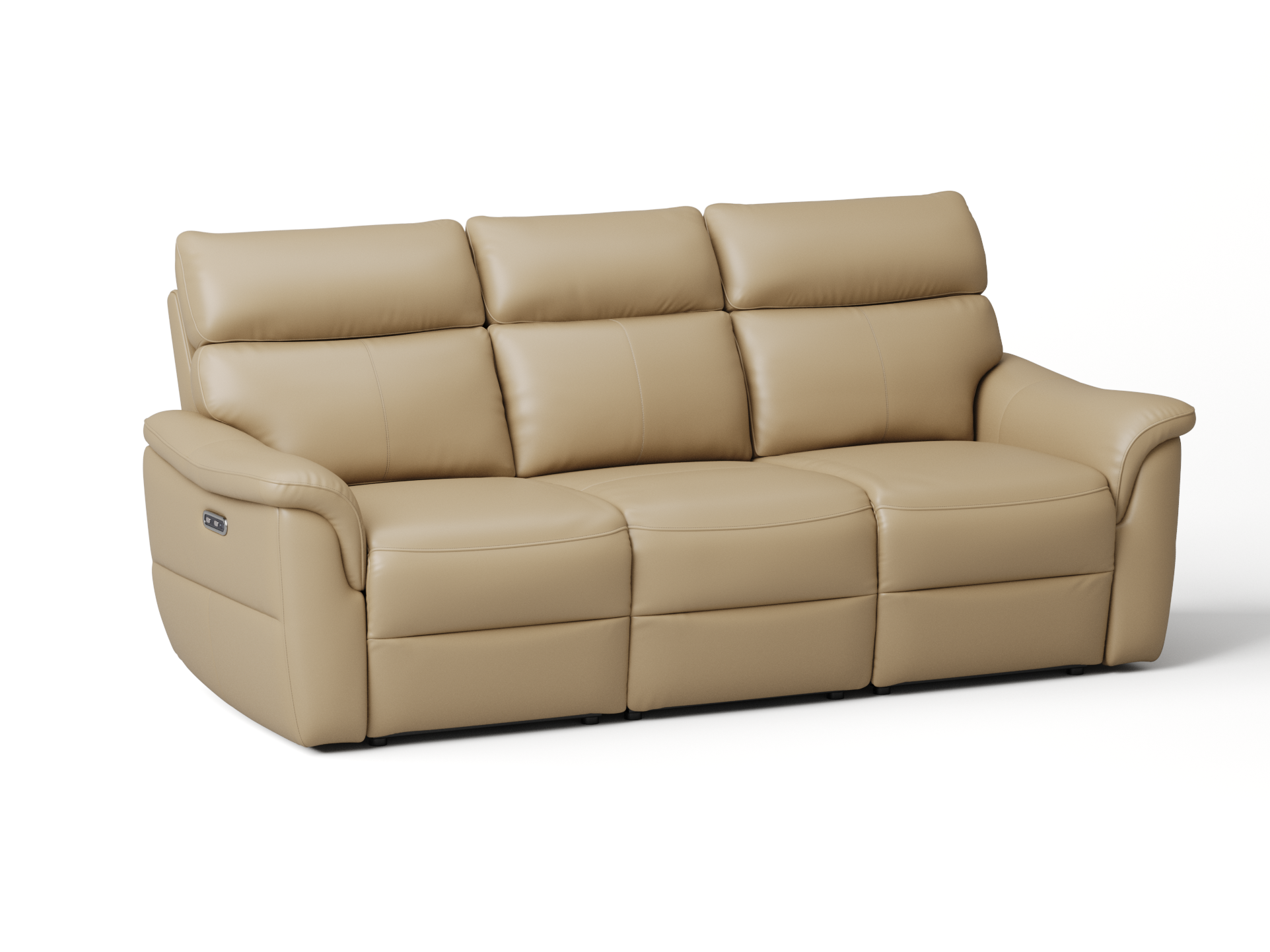 Edmond Leather Three Seater Sofa Power Recliner 5