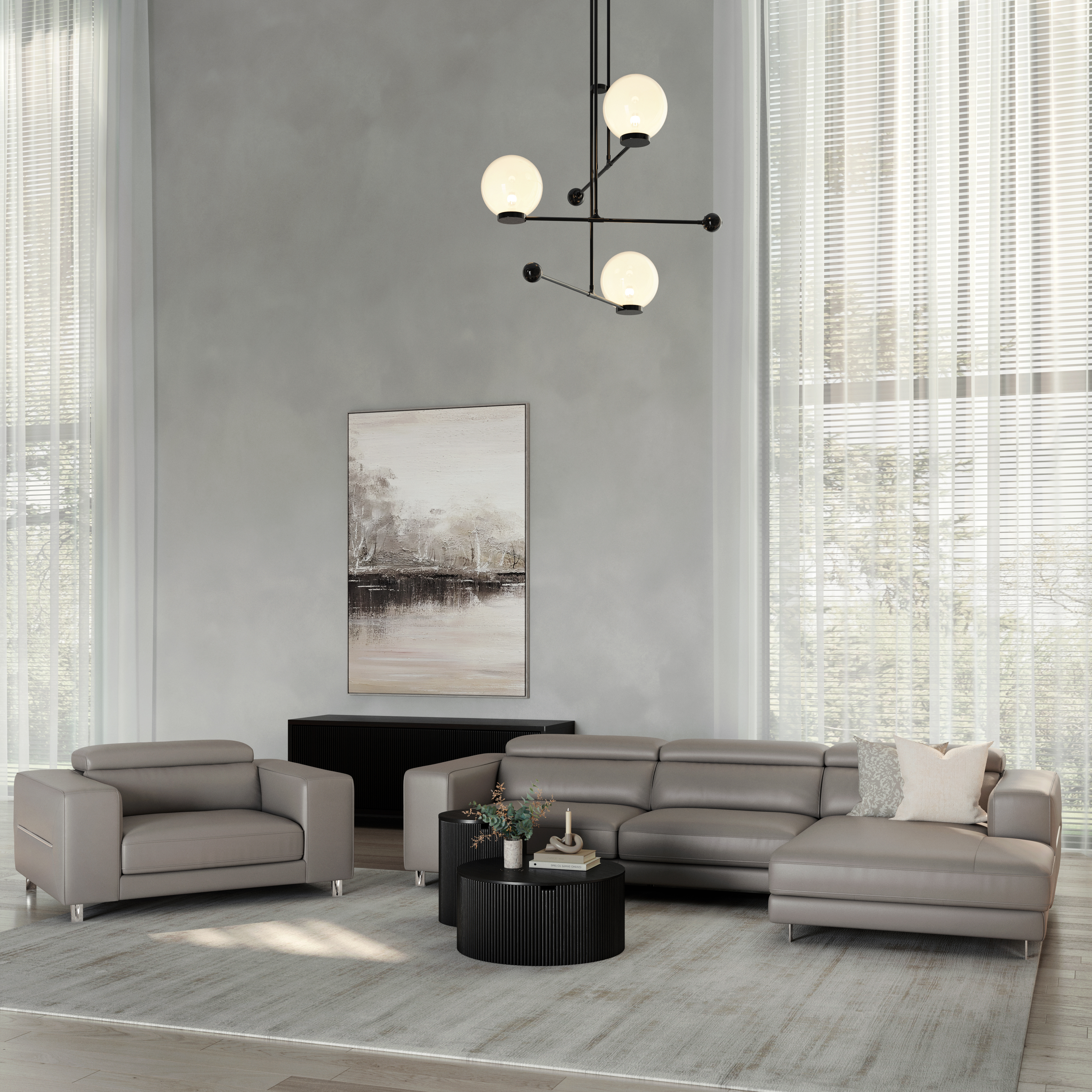 Elixir Leather Sliding Chaise Lounge 6