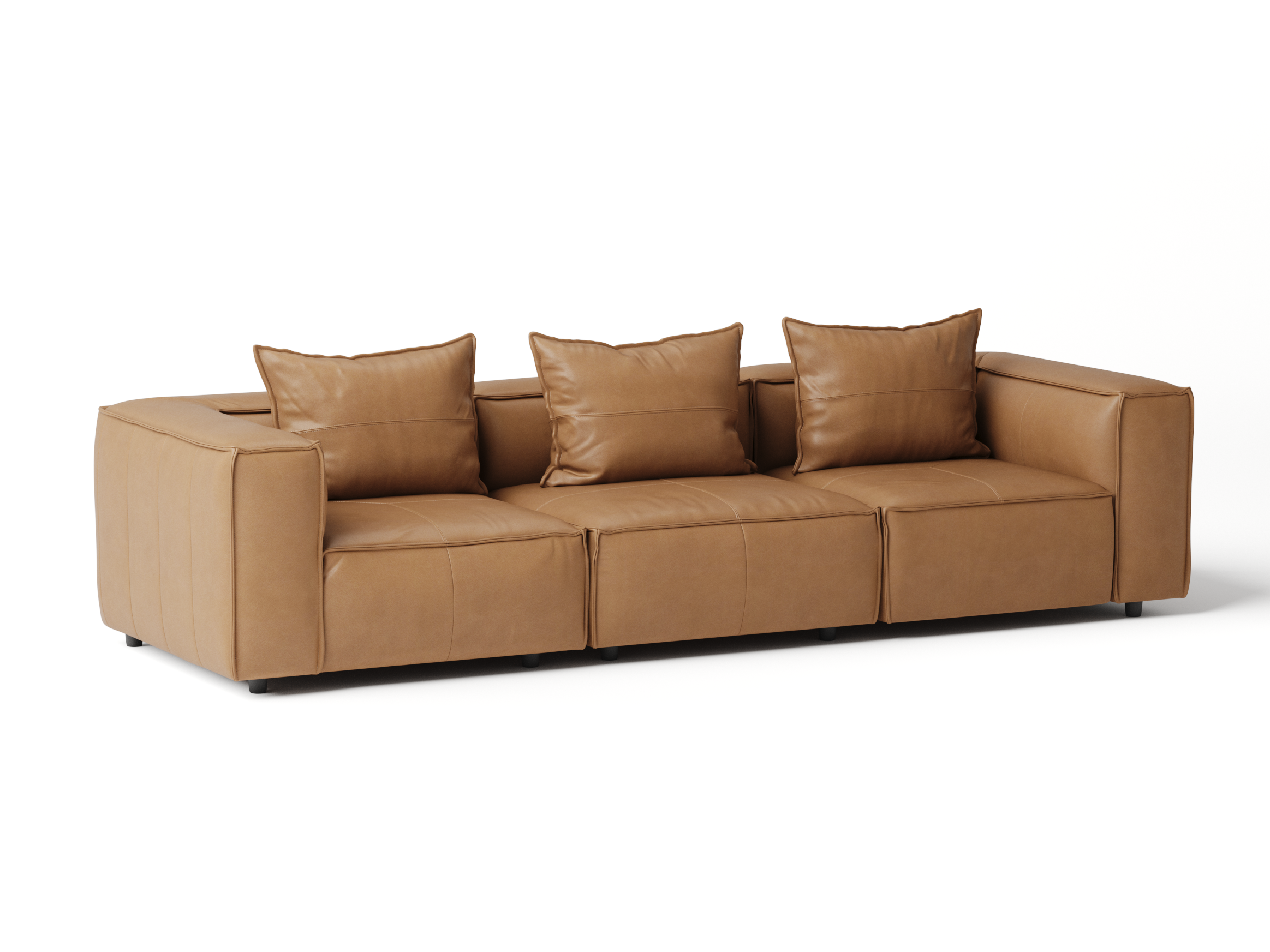 Enzo Leather Three Seat Sofa 5